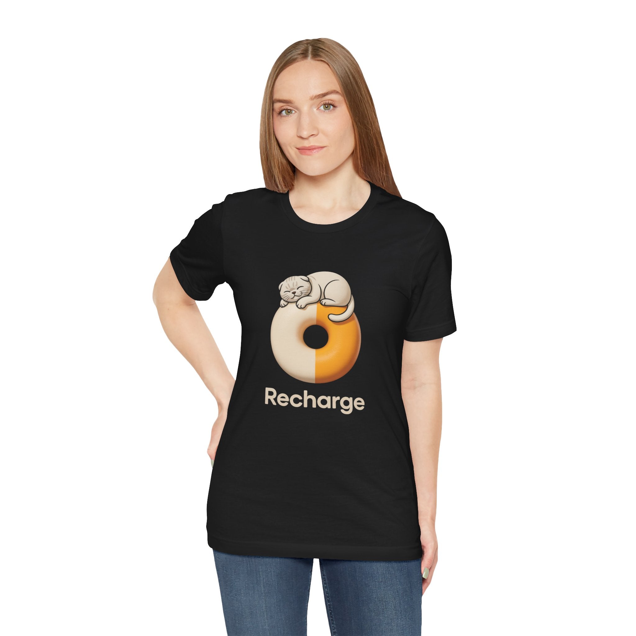 Recharge Scottish Fold Graphic T-Shirt | Minimalist Designer Toy Streetwear