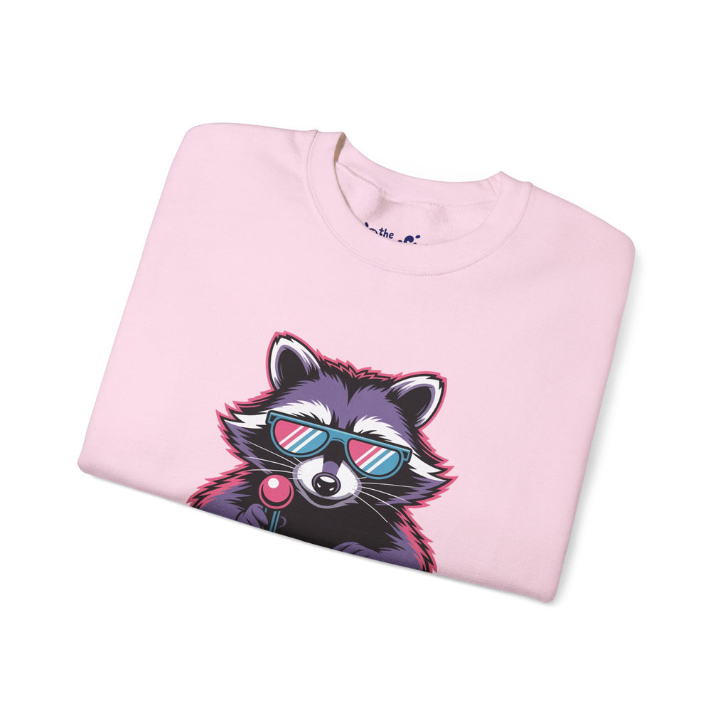Player One Raccoon Crewneck | 80s Retro Gamer Sweater