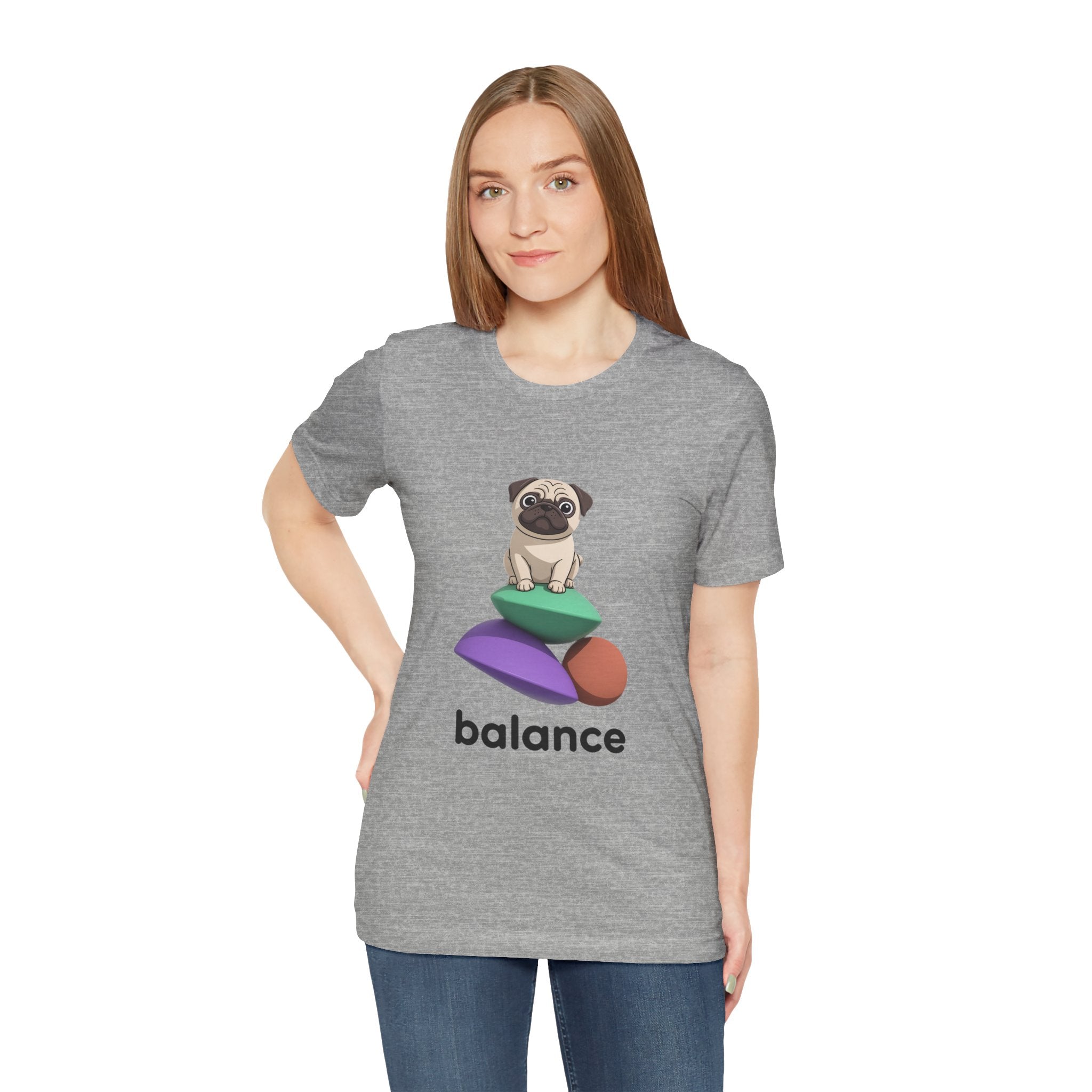 Balance Pug Graphic T-Shirt | Minimalist Designer Toy Streetwear