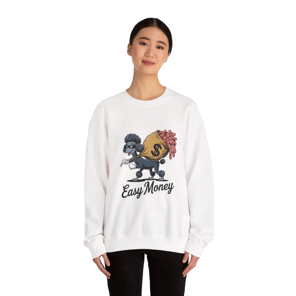 Easy Money Poodle Heist Crewneck | Vintage Hustle Syndicate