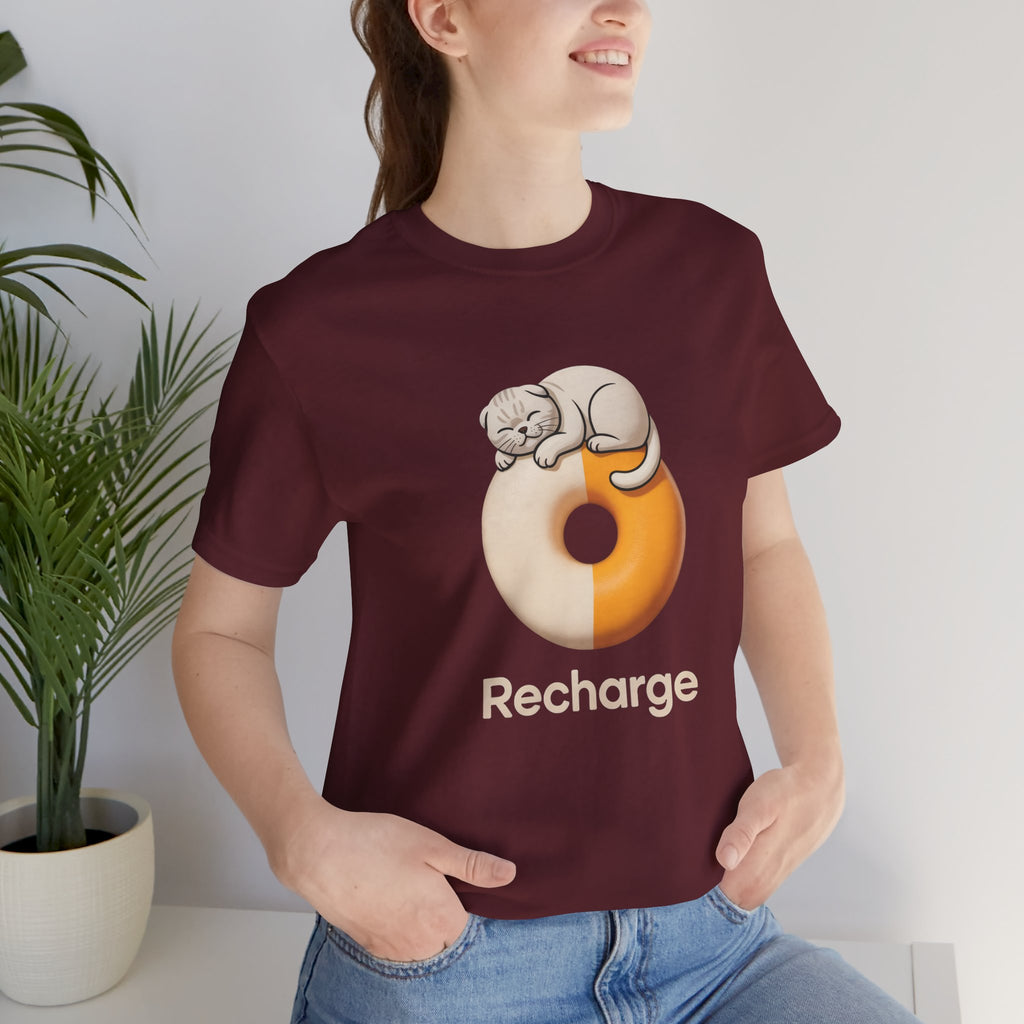 Recharge Scottish Fold Graphic T-Shirt | Minimalist Designer Toy Streetwear