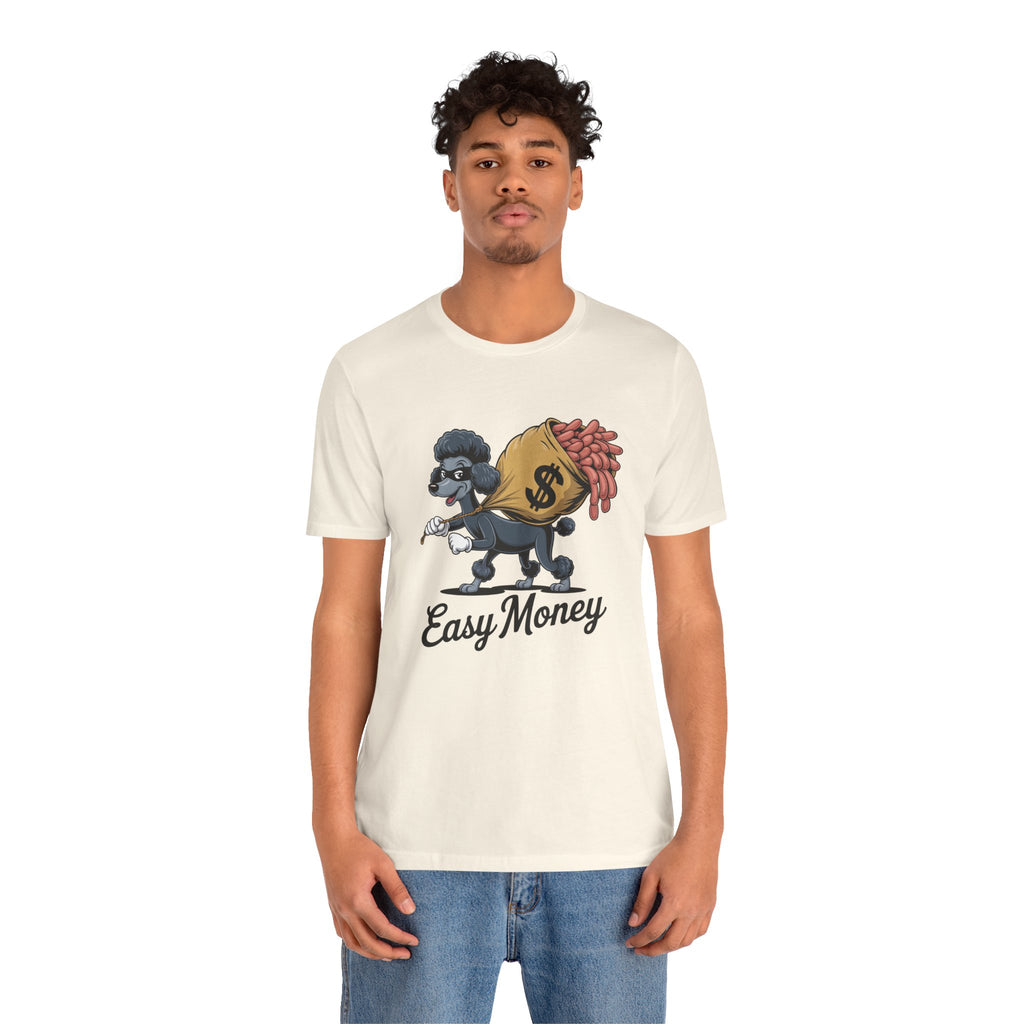 Easy Money Poodle Graphic T-Shirt | Vintage Heist Cartoon Apparel