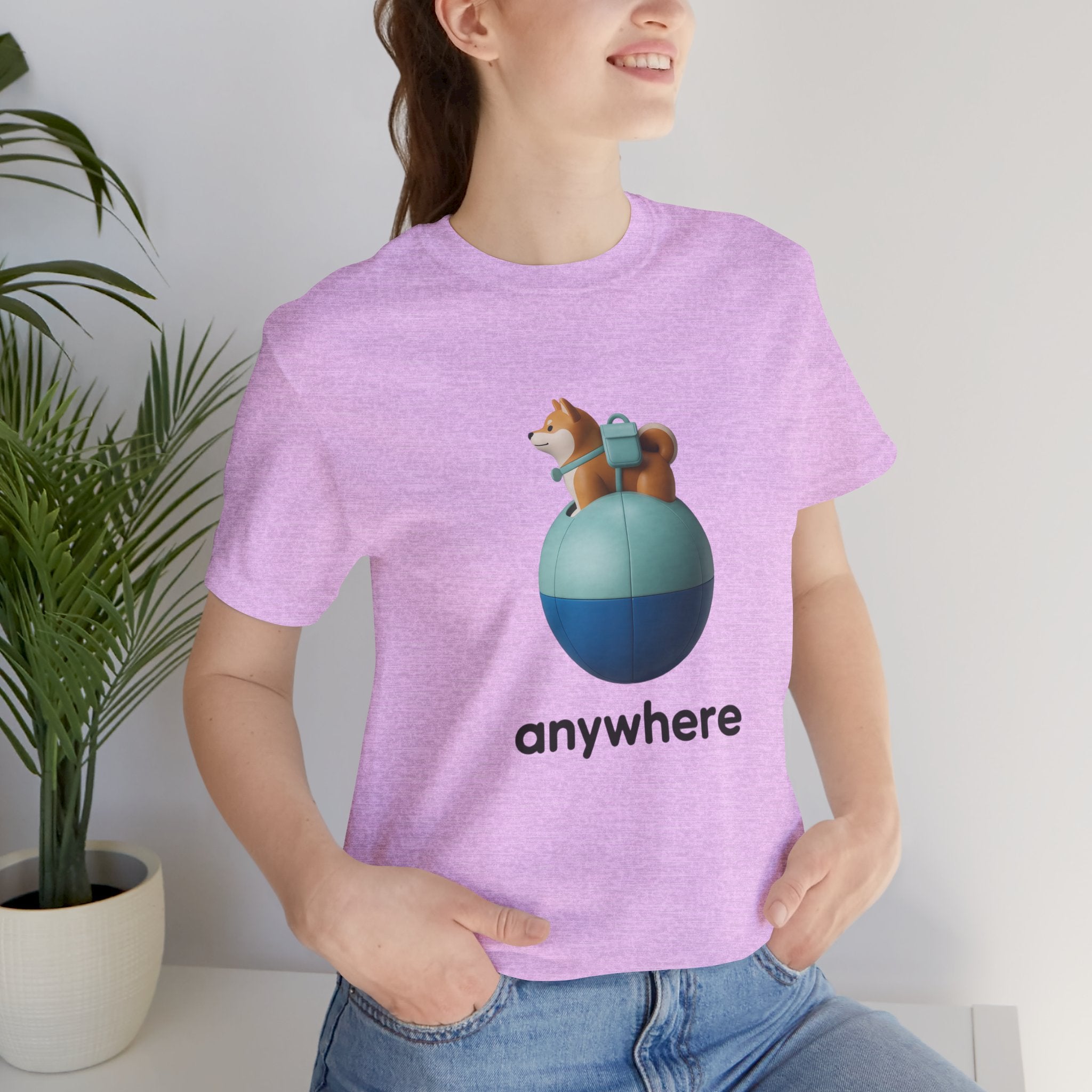 Anywhere Shiba Graphic T-Shirt | Minimalist Vinyl Toy Streetwear
