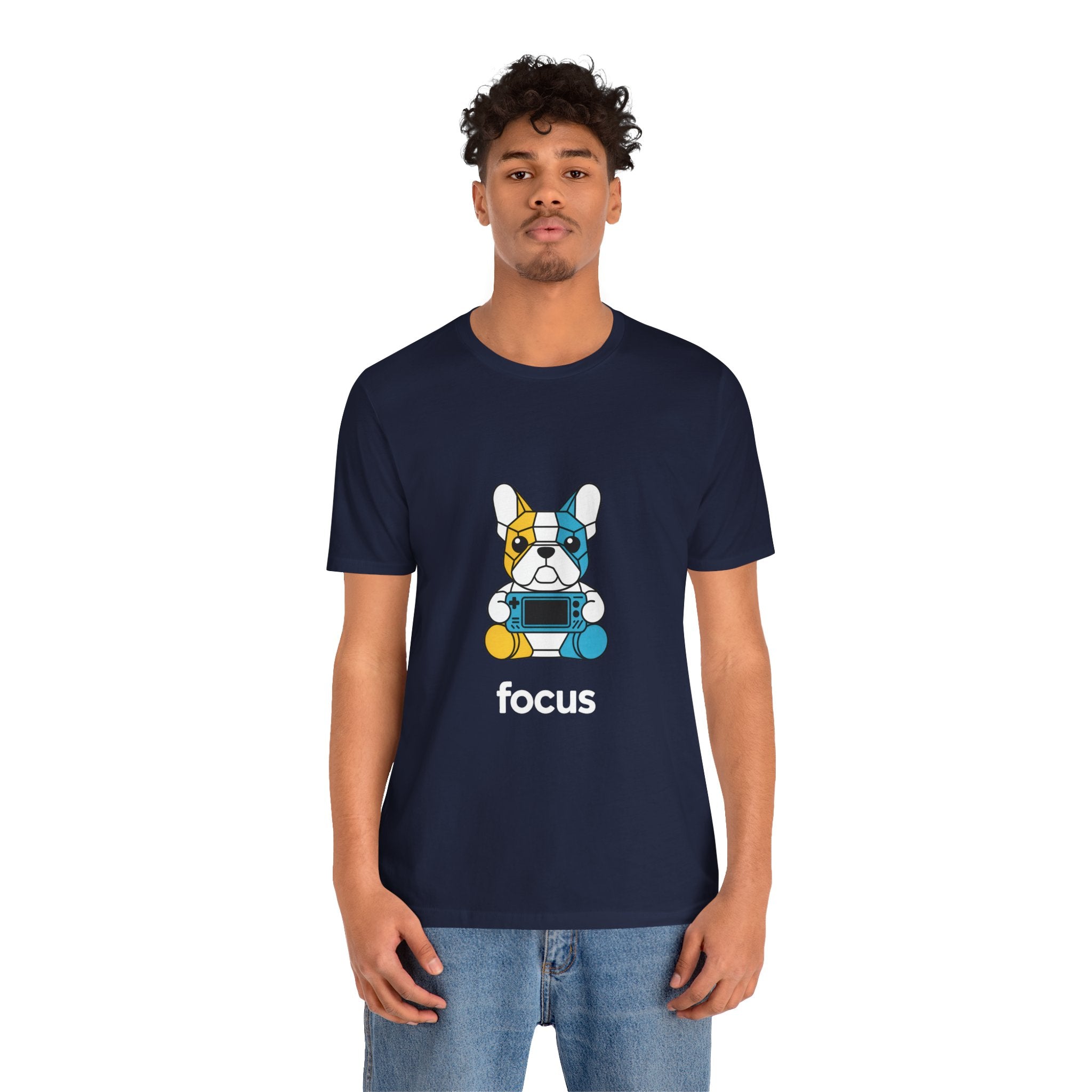 Focus Frenchie Graphic T-Shirt | Geometric Gamer Streetwear