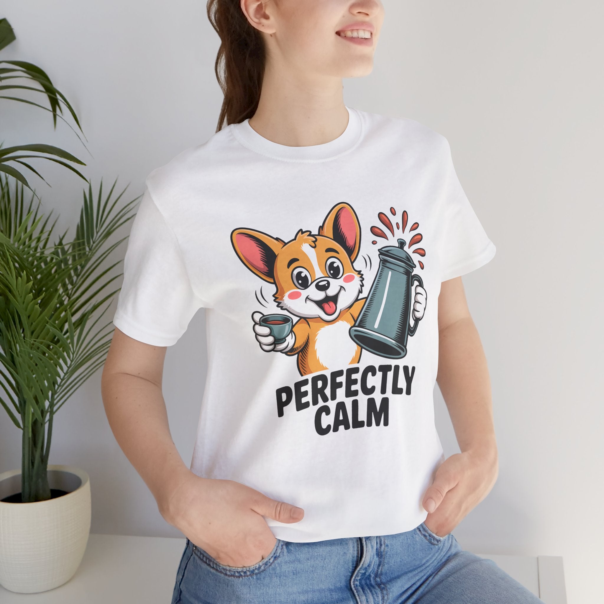 Perfectly Calm Corgi Graphic T-Shirt | Over-caffeinated Vintage Apparel