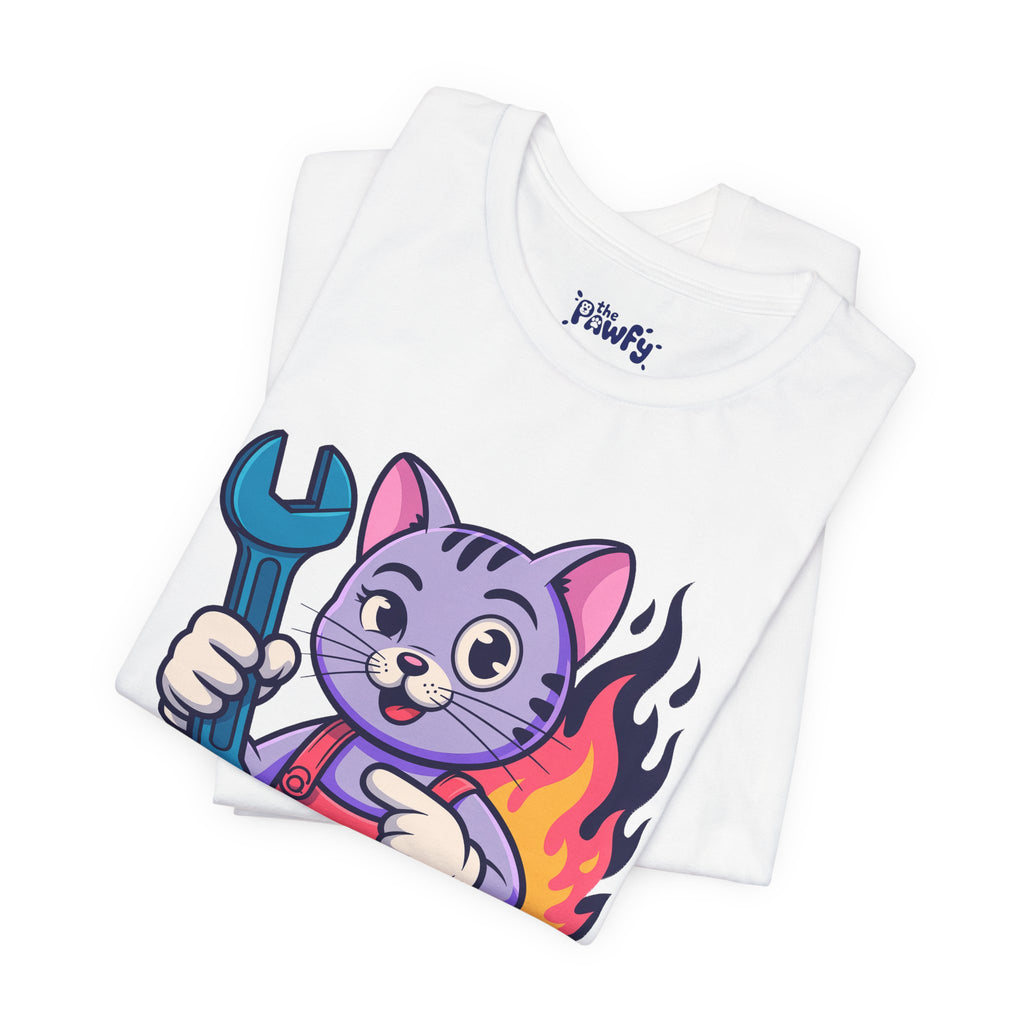 I Can Fix It Cat Graphic T-Shirt | Vintage Disaster Mechanic Apparel