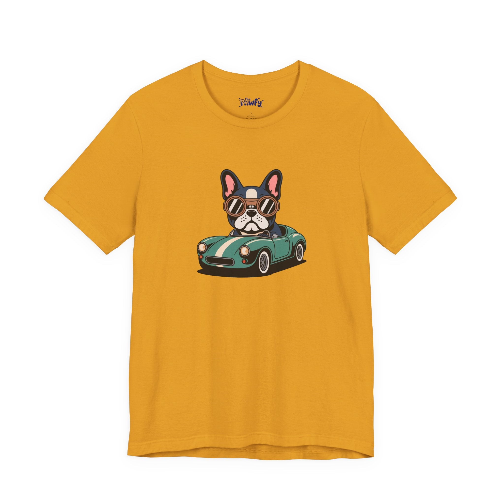 Retro Racer Frenchie Graphic T-Shirt | Classic Automotive Streetwear