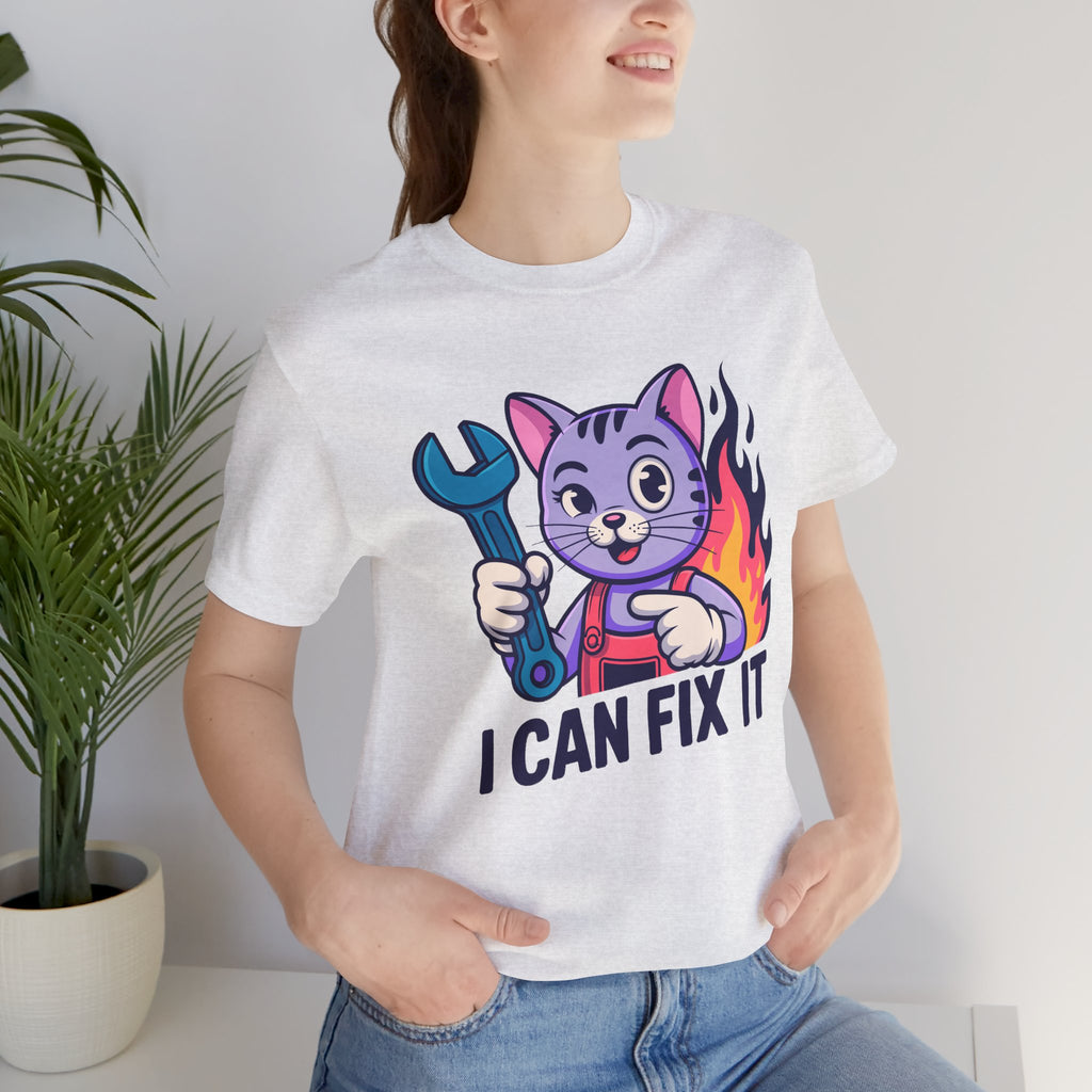 I Can Fix It Cat Graphic T-Shirt | Vintage Disaster Mechanic Apparel