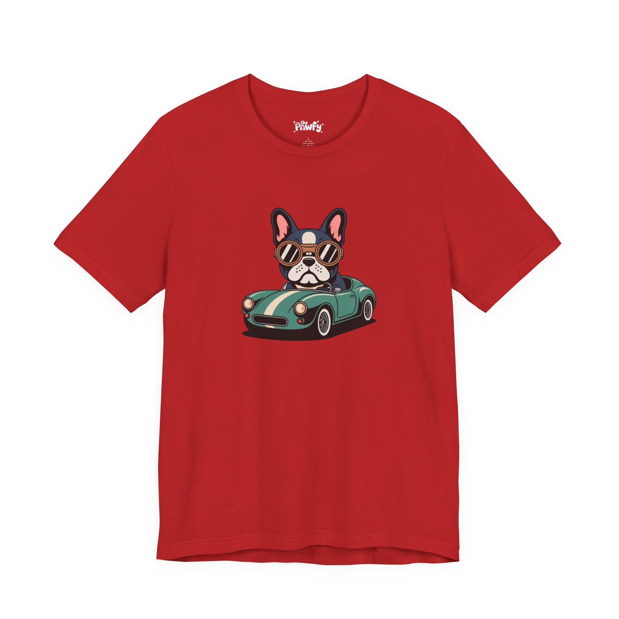Retro Racer Frenchie Graphic T-Shirt | Classic Automotive Streetwear