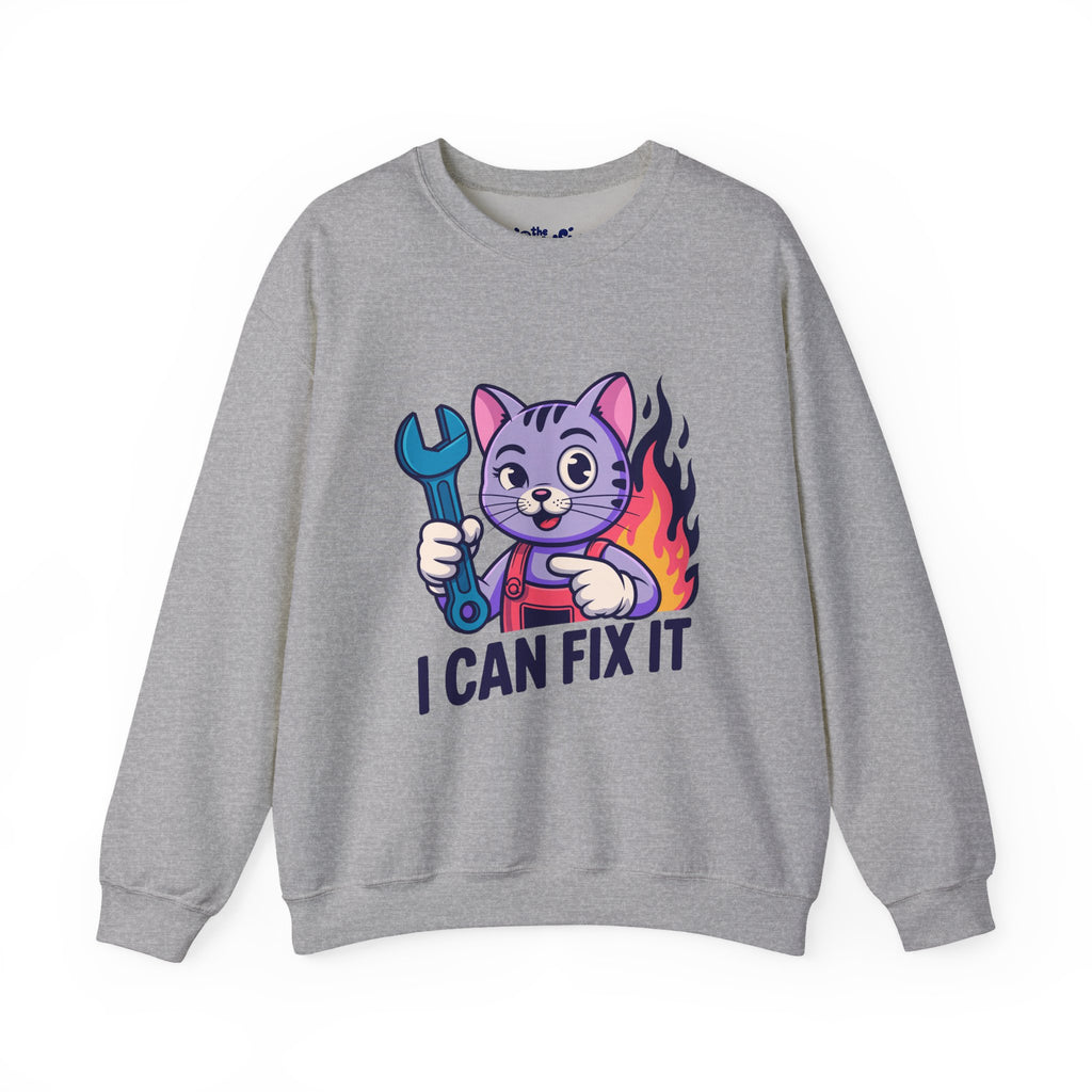 I Can Fix It Mechanic Cat Crewneck | The Irony Collection