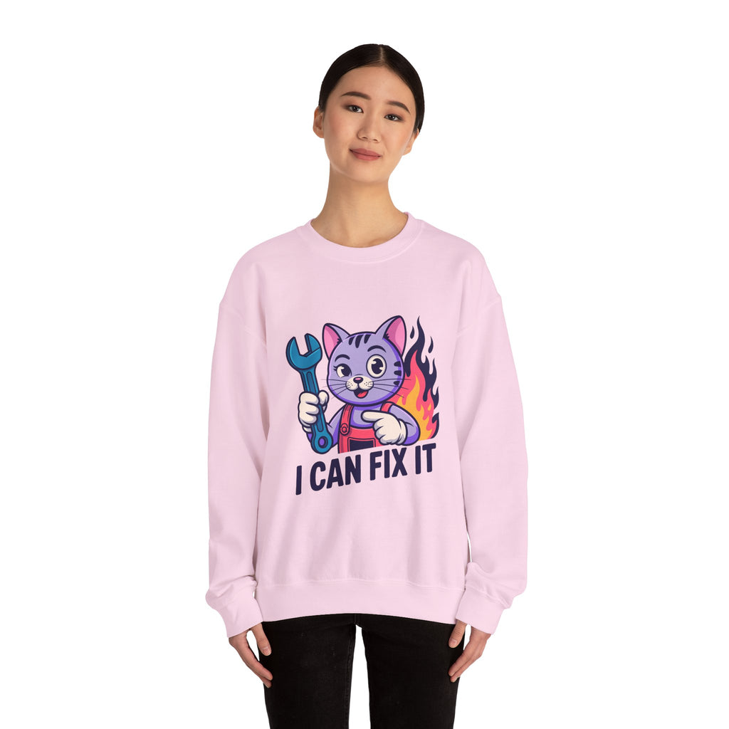 I Can Fix It Mechanic Cat Crewneck | The Irony Collection