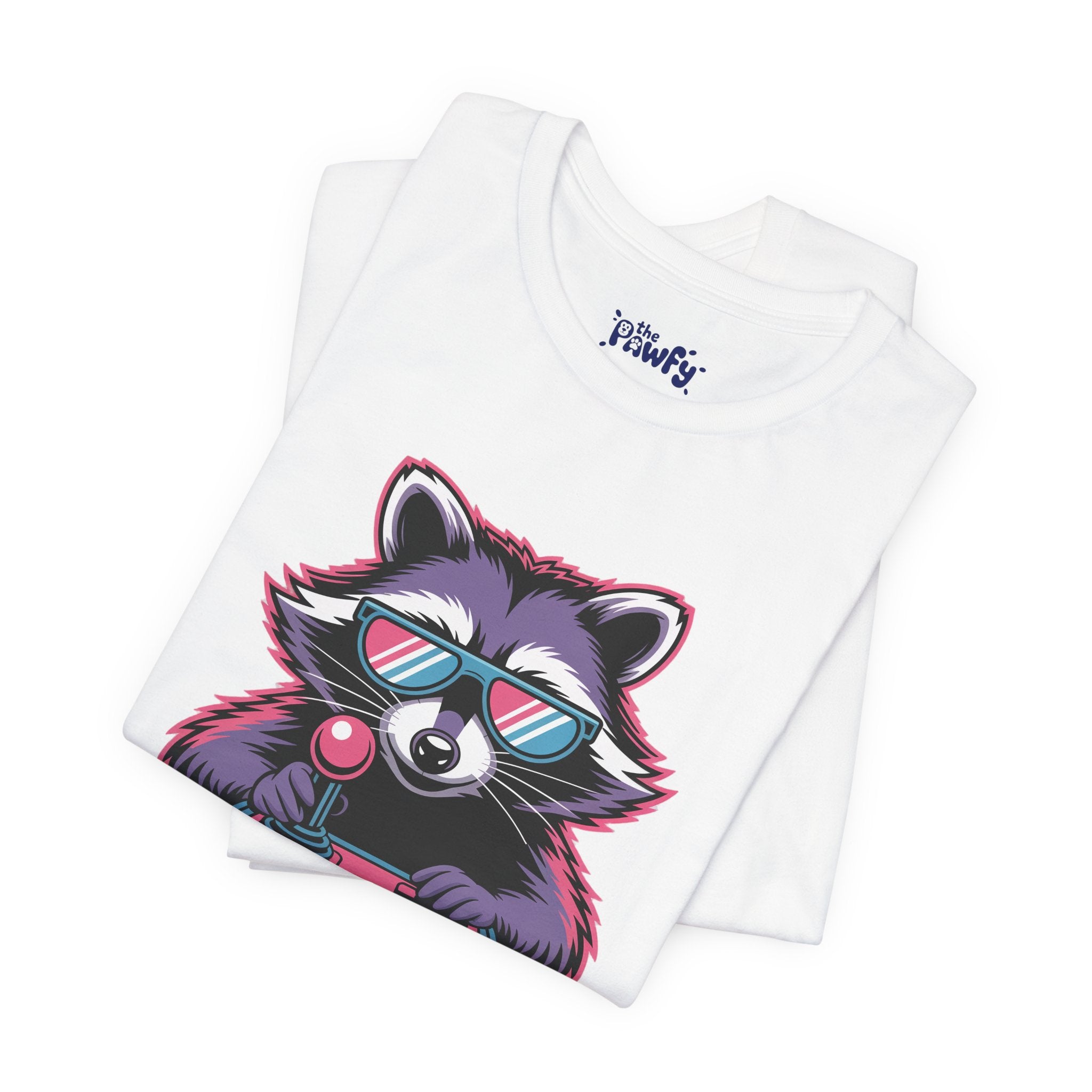 Player One Raccoon Graphic T-Shirt | 80s Synthwave Streetwear