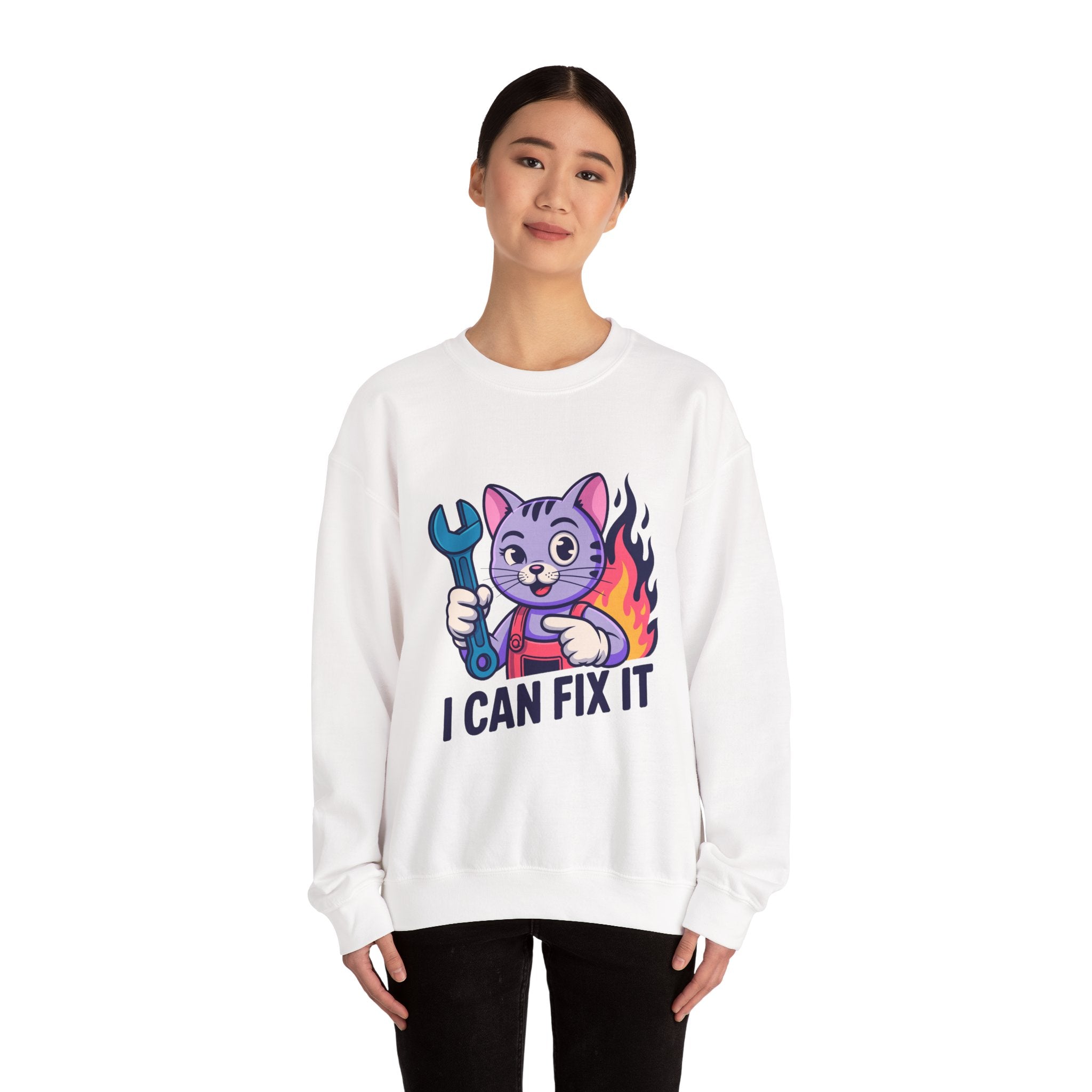 I Can Fix It Mechanic Cat Crewneck | The Irony Collection