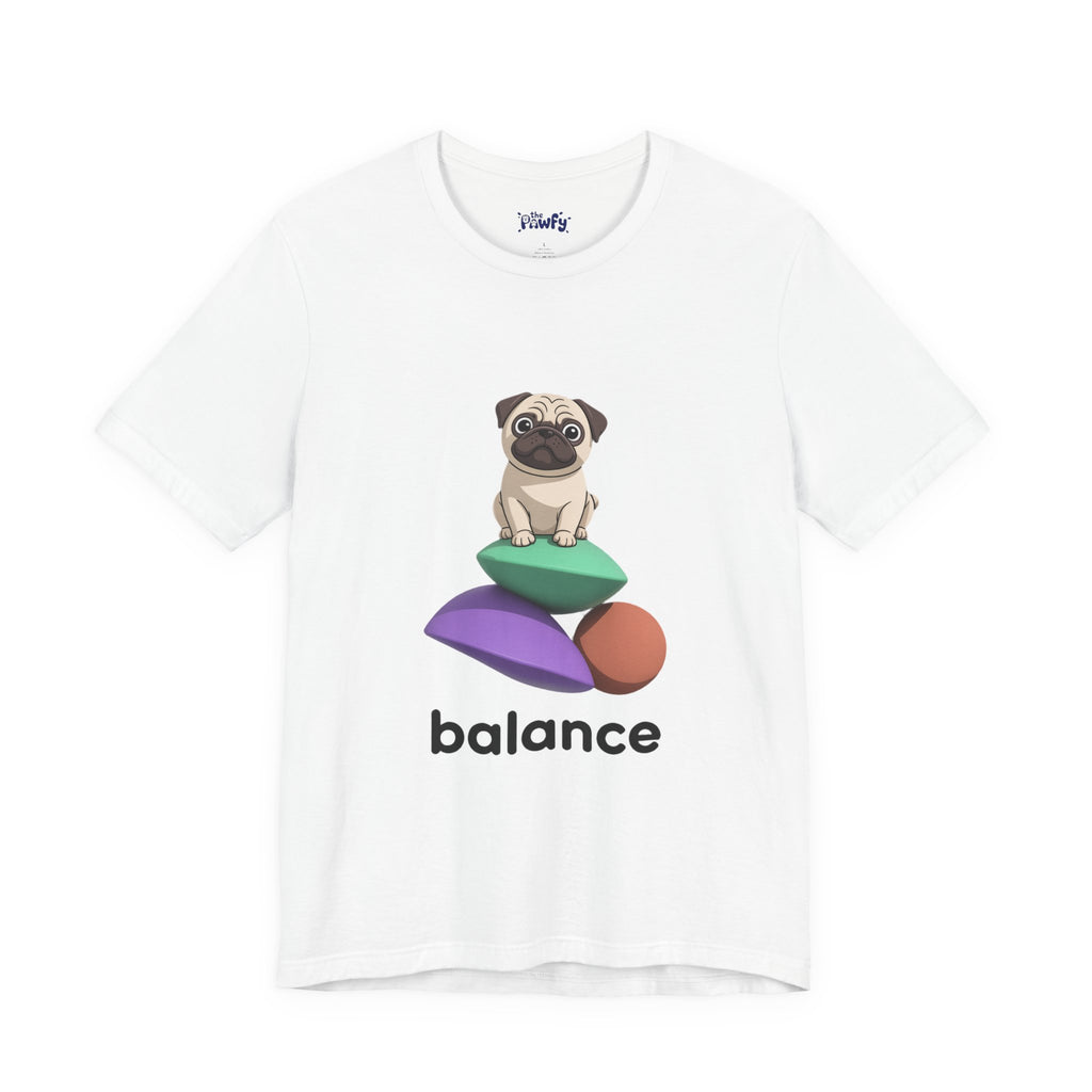 Balance Pug Graphic T-Shirt | Minimalist Designer Toy Streetwear