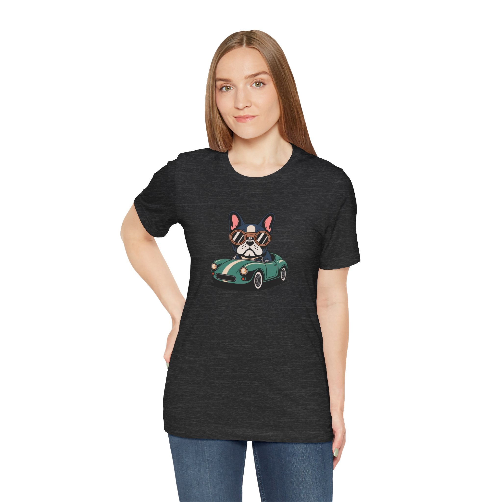 Retro Racer Frenchie Graphic T-Shirt | Classic Automotive Streetwear