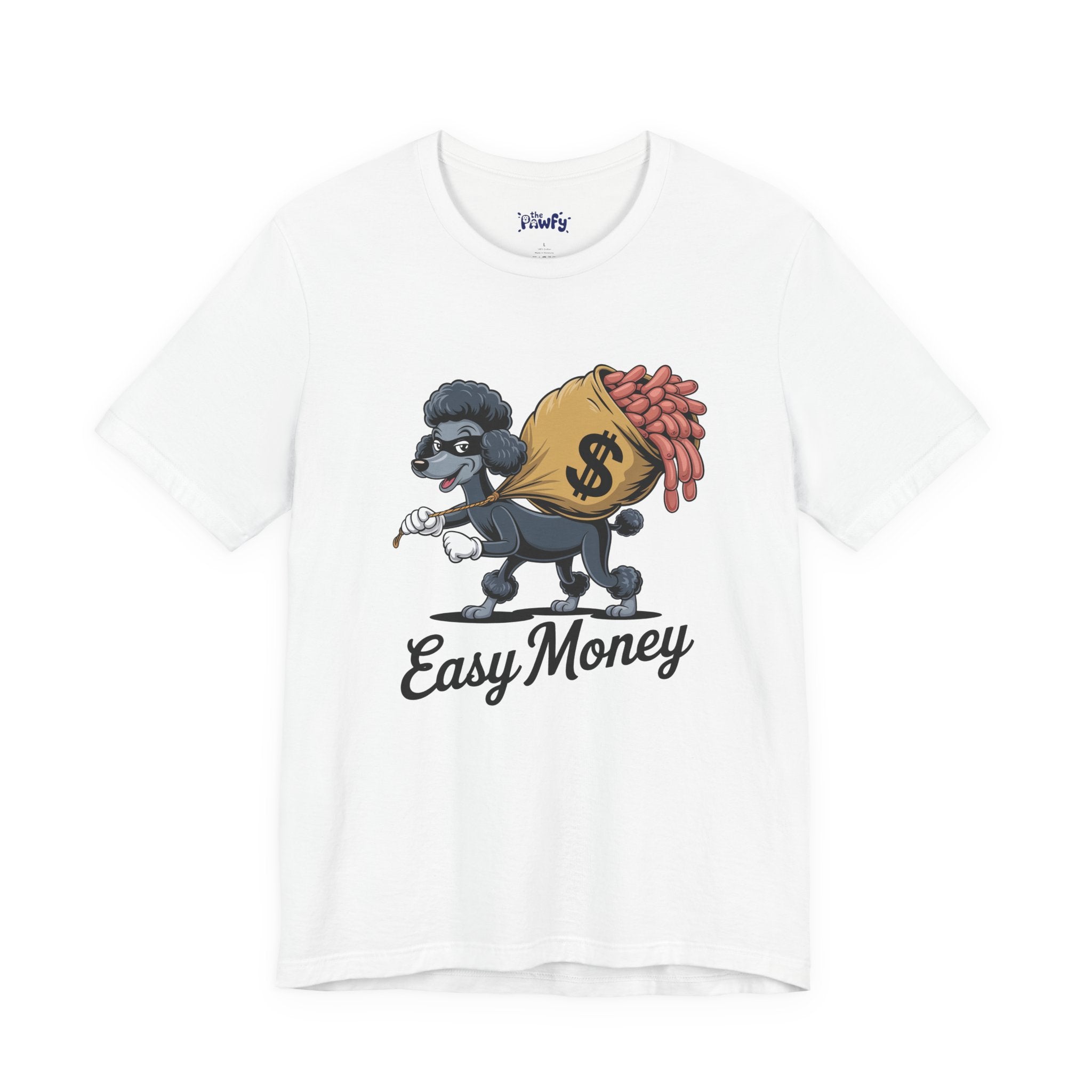 Easy Money Poodle Graphic T-Shirt | Vintage Heist Cartoon Apparel