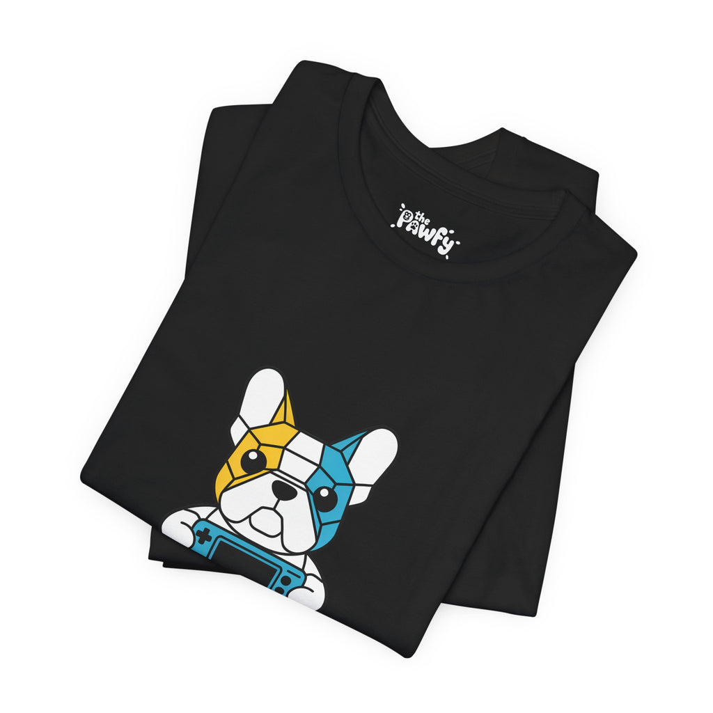 Focus Frenchie Graphic T-Shirt | Geometric Gamer Streetwear
