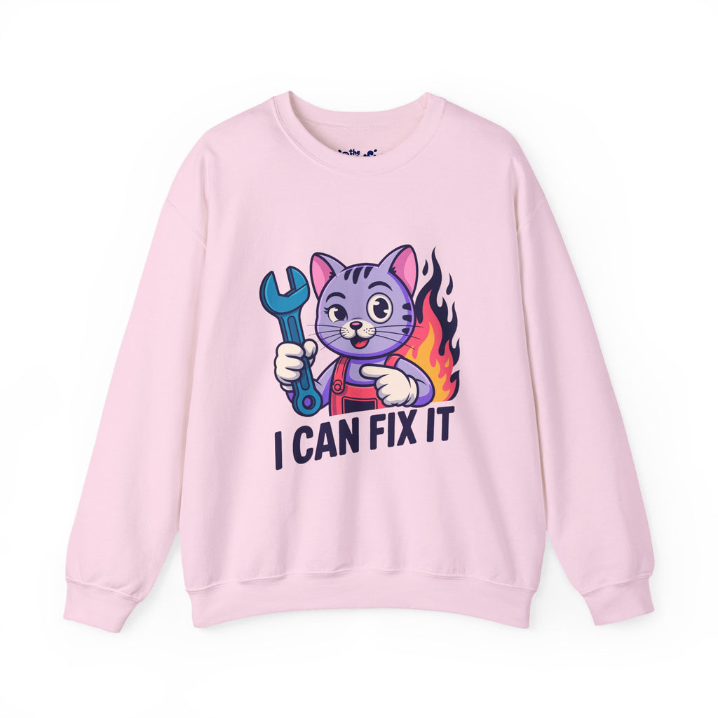 I Can Fix It Mechanic Cat Crewneck | The Irony Collection