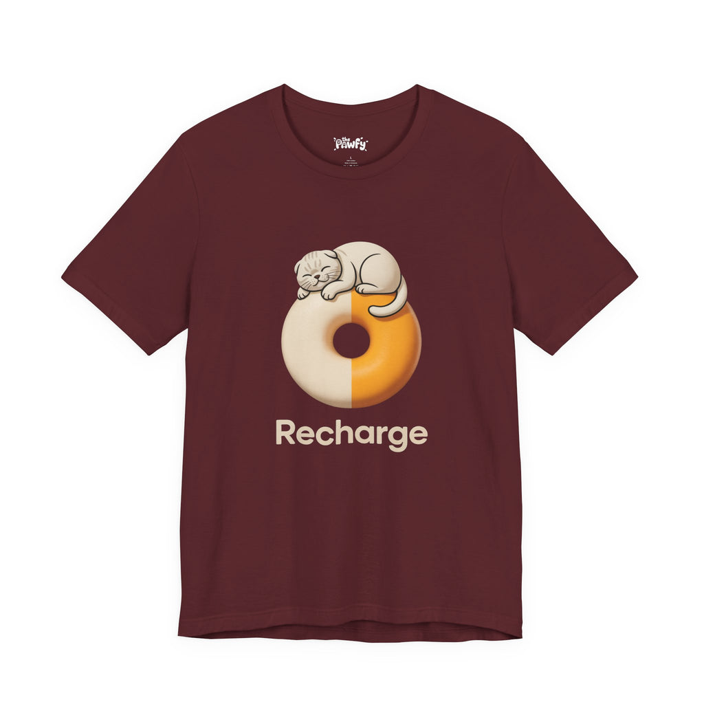 Recharge Scottish Fold Graphic T-Shirt | Minimalist Designer Toy Streetwear