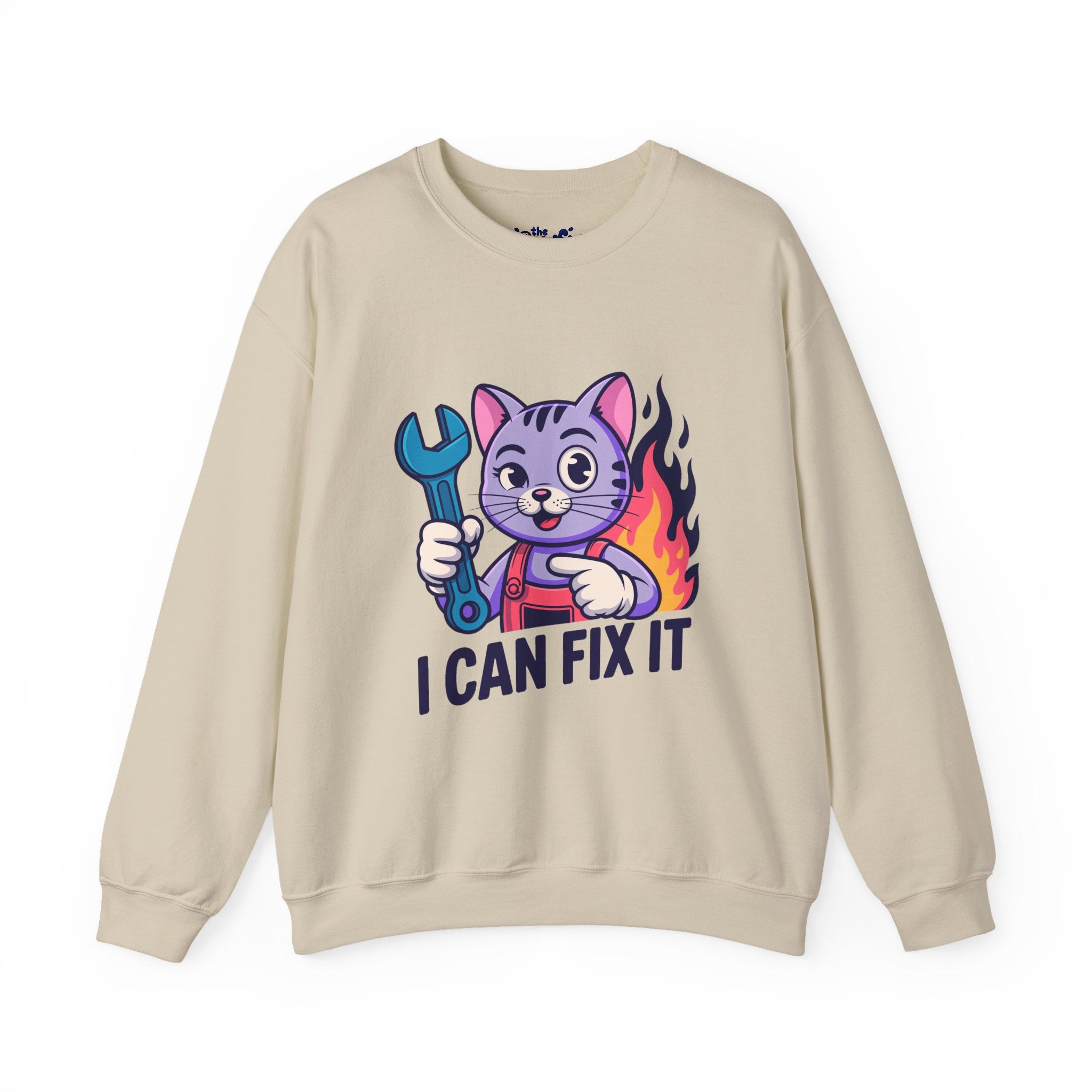 I Can Fix It Mechanic Cat Crewneck | The Irony Collection