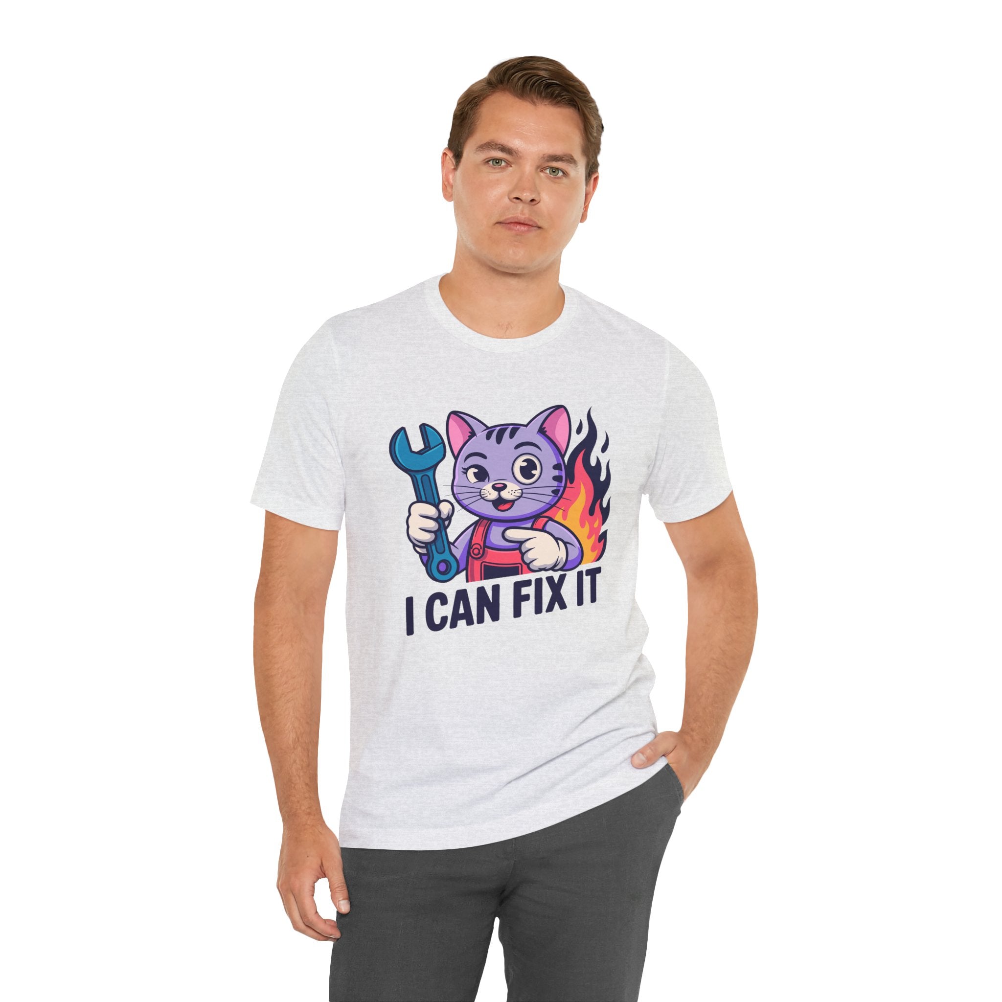 I Can Fix It Cat Graphic T-Shirt | Vintage Disaster Mechanic Apparel