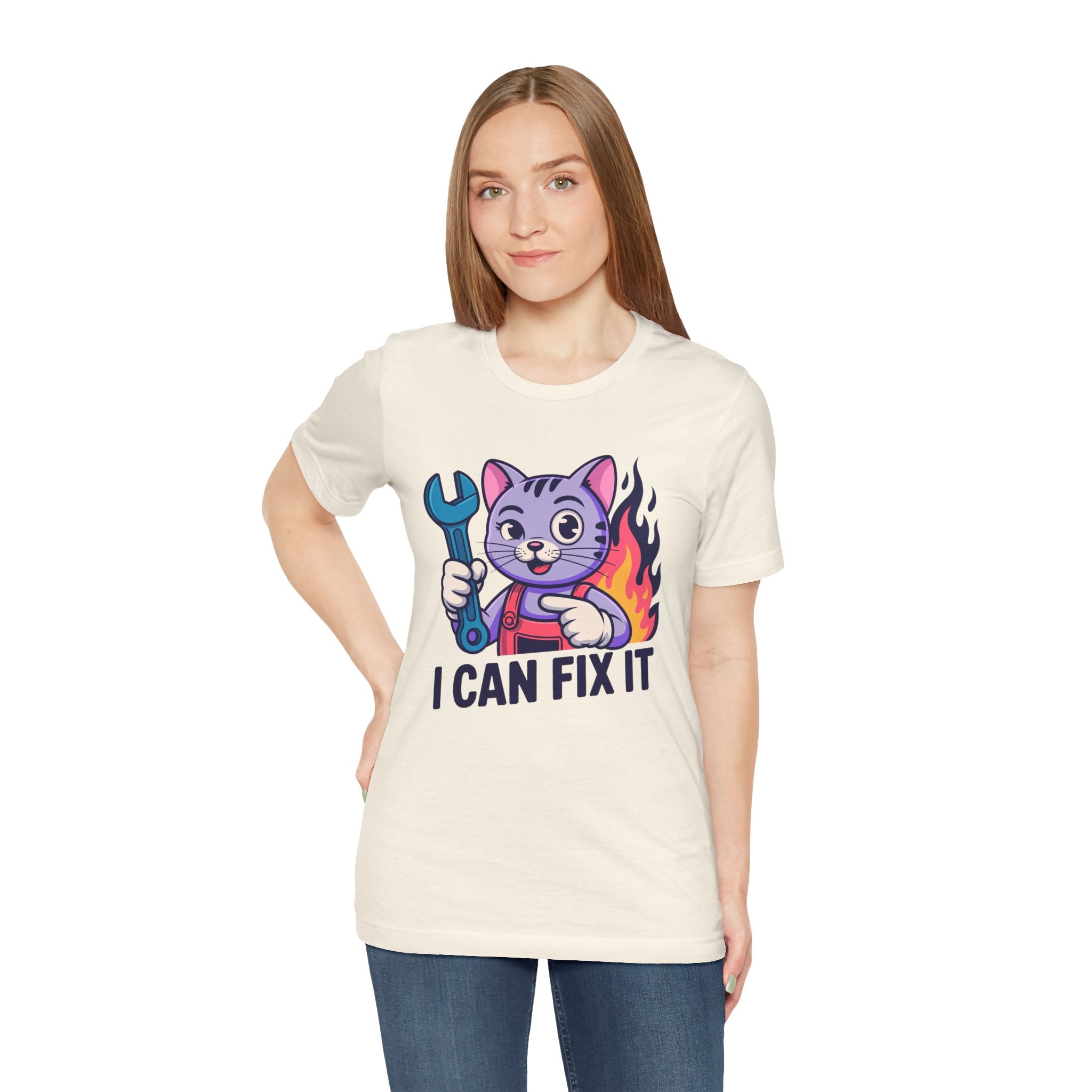 I Can Fix It Cat Graphic T-Shirt | Vintage Disaster Mechanic Apparel