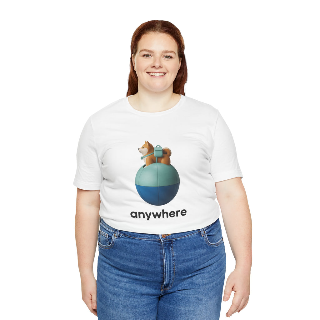 Anywhere Shiba Graphic T-Shirt | Minimalist Vinyl Toy Streetwear