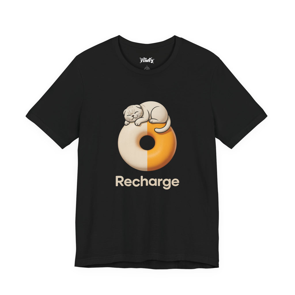 Recharge Scottish Fold Graphic T-Shirt | Minimalist Designer Toy Streetwear