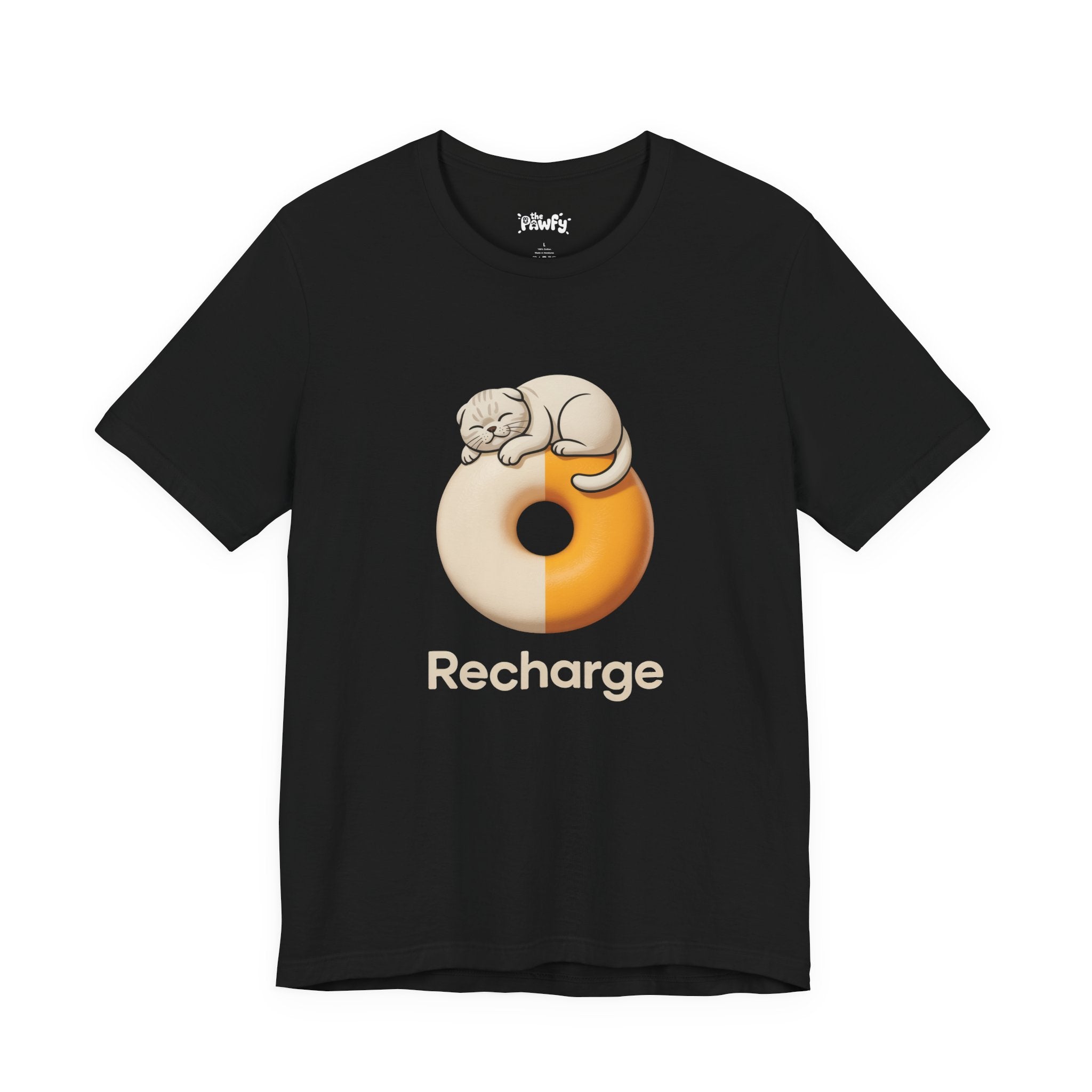 Recharge Scottish Fold Graphic T-Shirt | Minimalist Designer Toy Streetwear