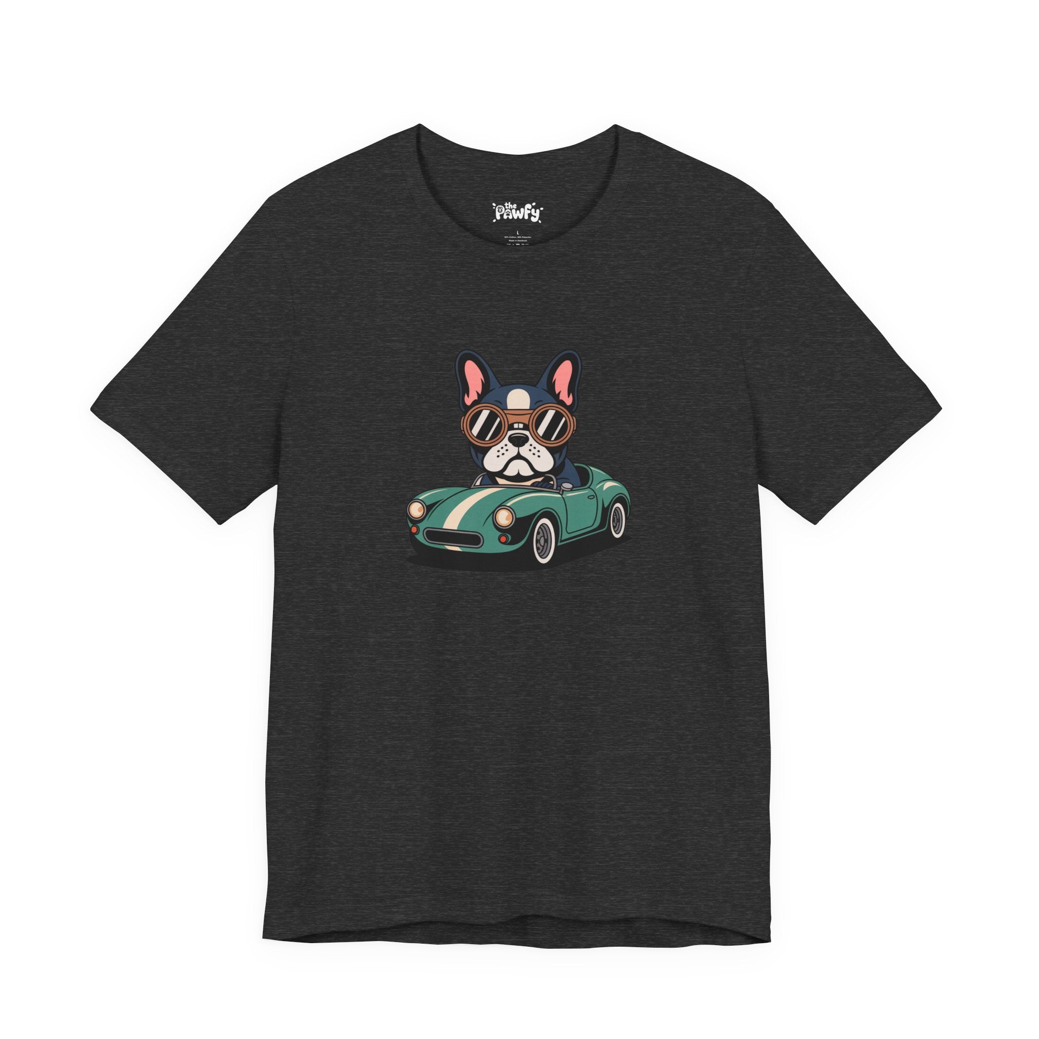 Retro Racer Frenchie Graphic T-Shirt | Classic Automotive Streetwear