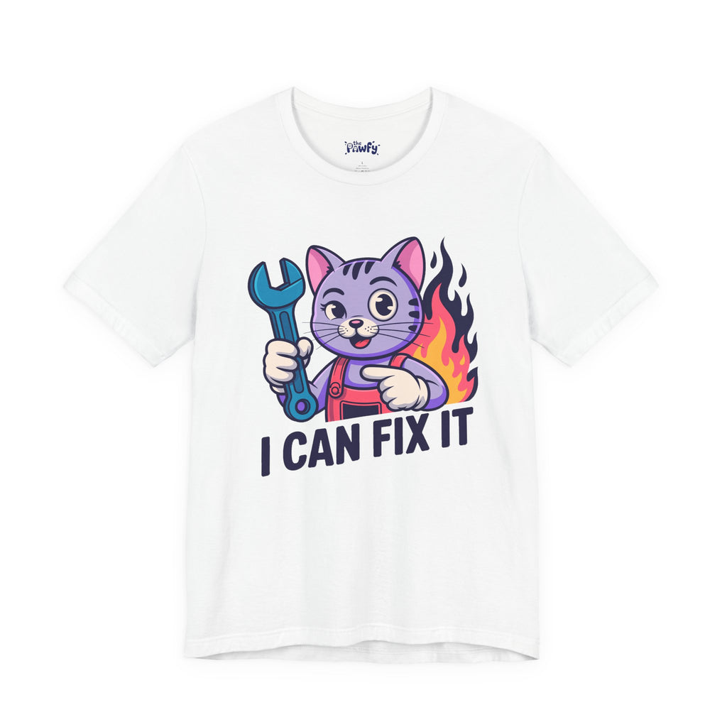 I Can Fix It Cat Graphic T-Shirt | Vintage Disaster Mechanic Apparel