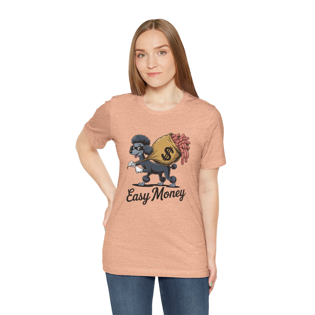 Easy Money Poodle Graphic T-Shirt | Vintage Heist Cartoon Apparel