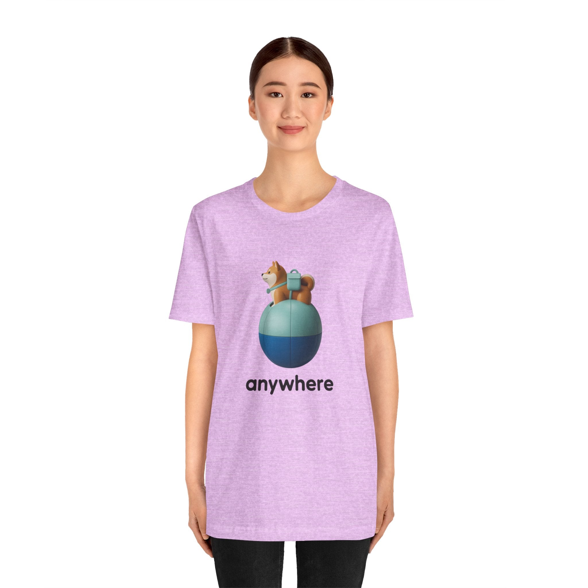 Anywhere Shiba Graphic T-Shirt | Minimalist Vinyl Toy Streetwear