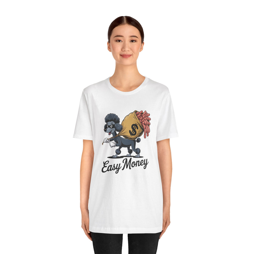 Easy Money Poodle Graphic T-Shirt | Vintage Heist Cartoon Apparel