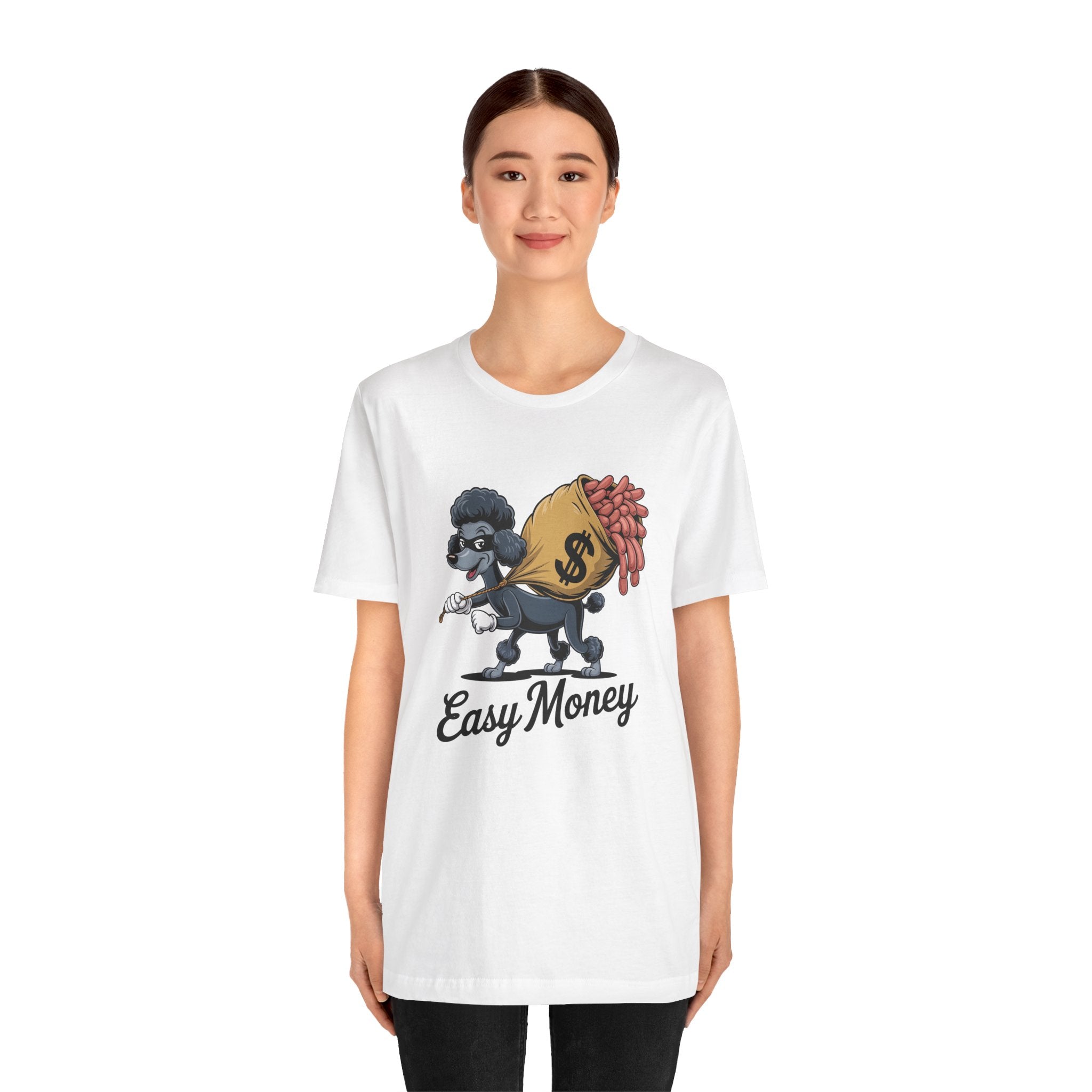 Easy Money Poodle Graphic T-Shirt | Vintage Heist Cartoon Apparel
