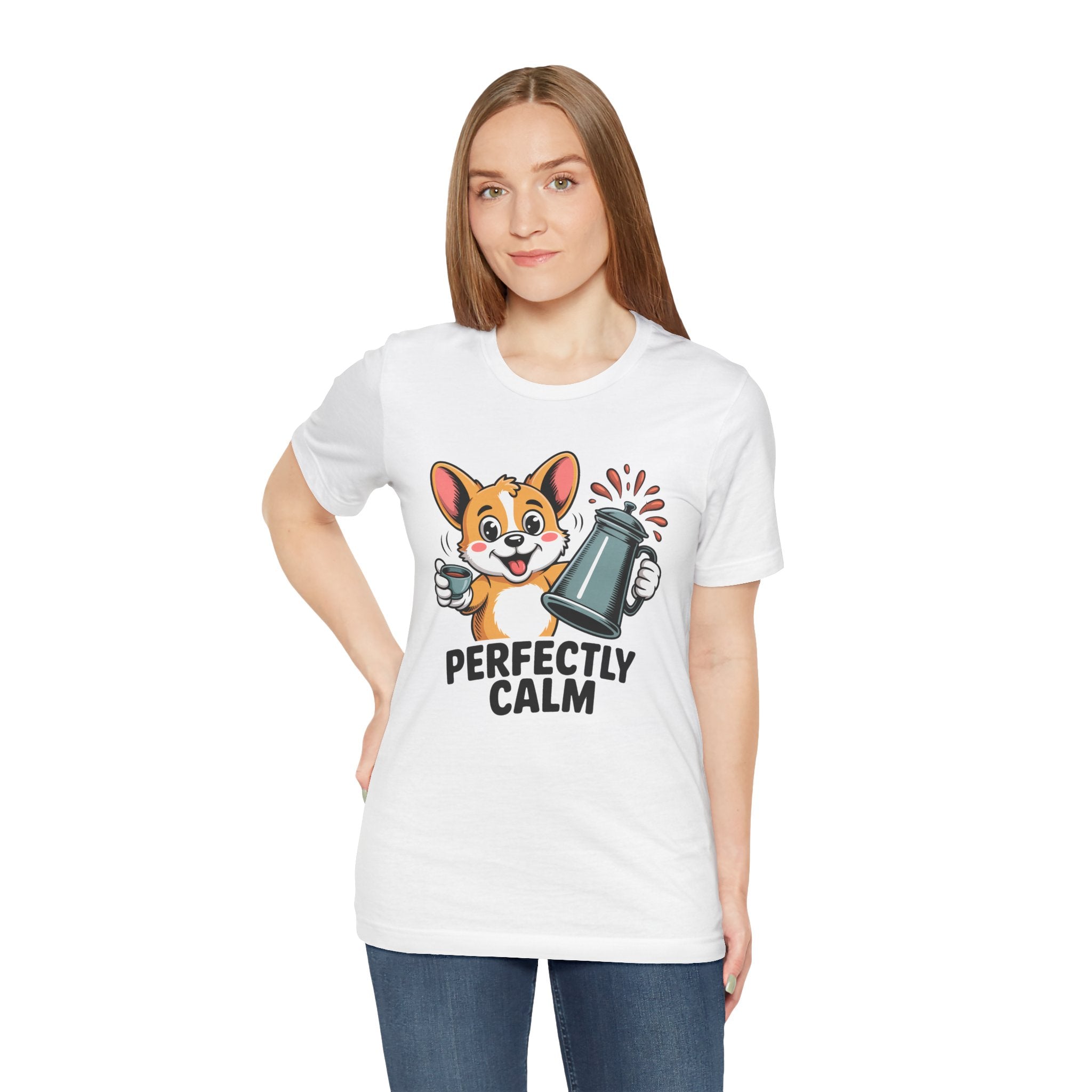 Perfectly Calm Corgi Graphic T-Shirt | Over-caffeinated Vintage Apparel