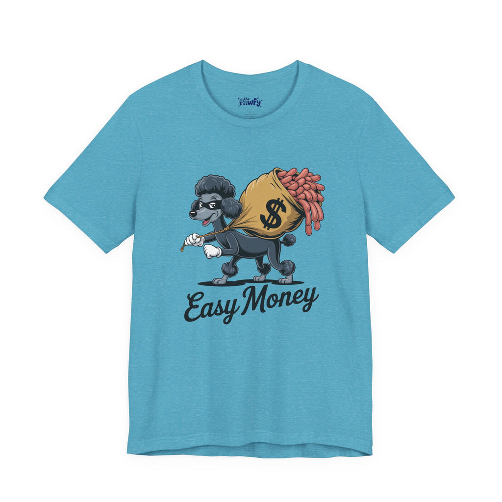 Easy Money Poodle Graphic T-Shirt | Vintage Heist Cartoon Apparel
