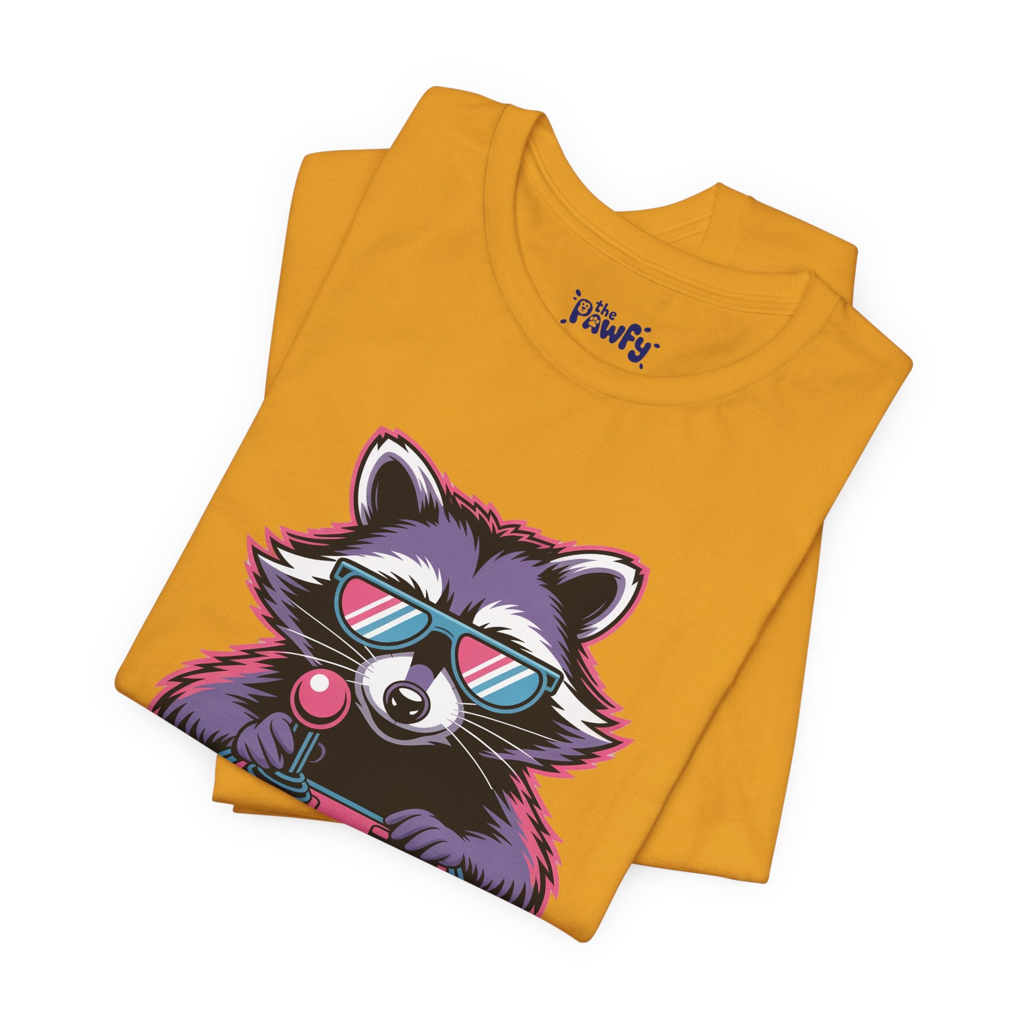 Player One Raccoon Graphic T-Shirt | 80s Synthwave Streetwear