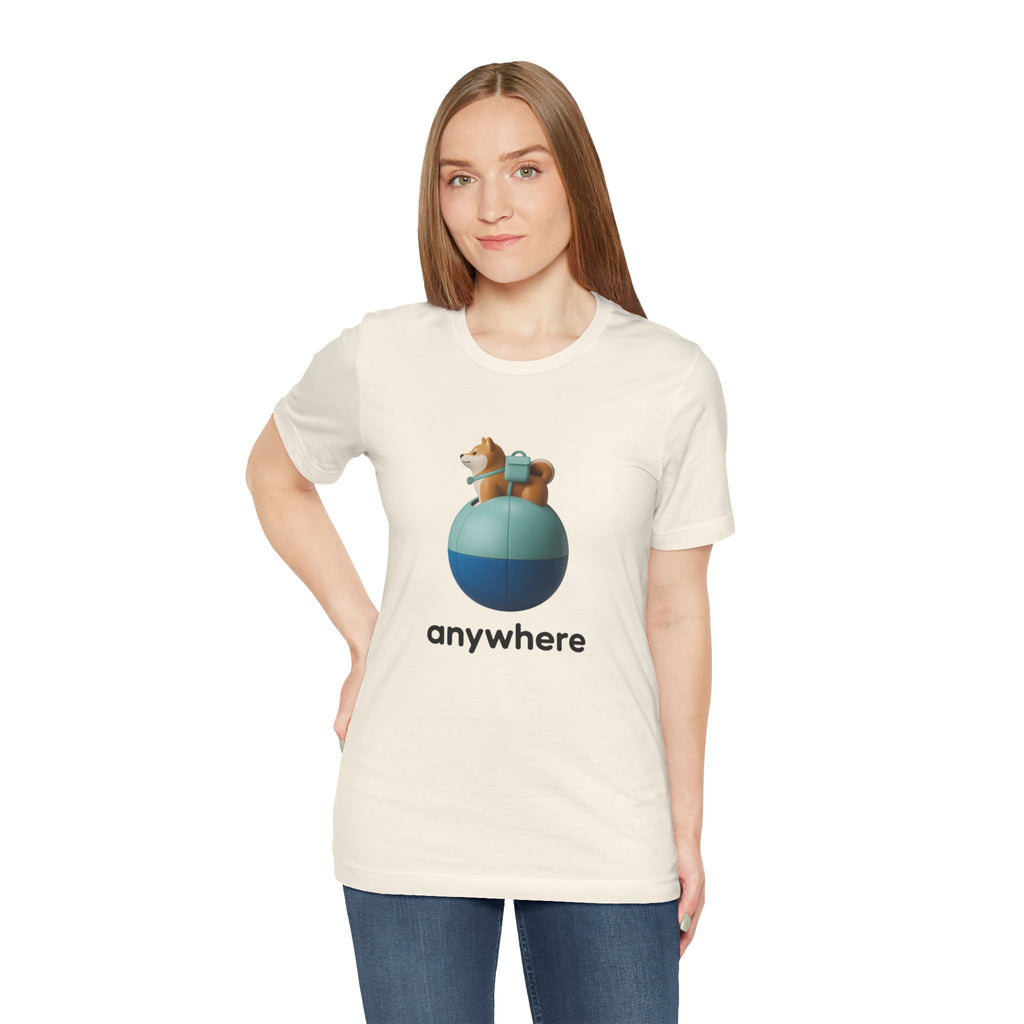 Anywhere Shiba Graphic T-Shirt | Minimalist Vinyl Toy Streetwear