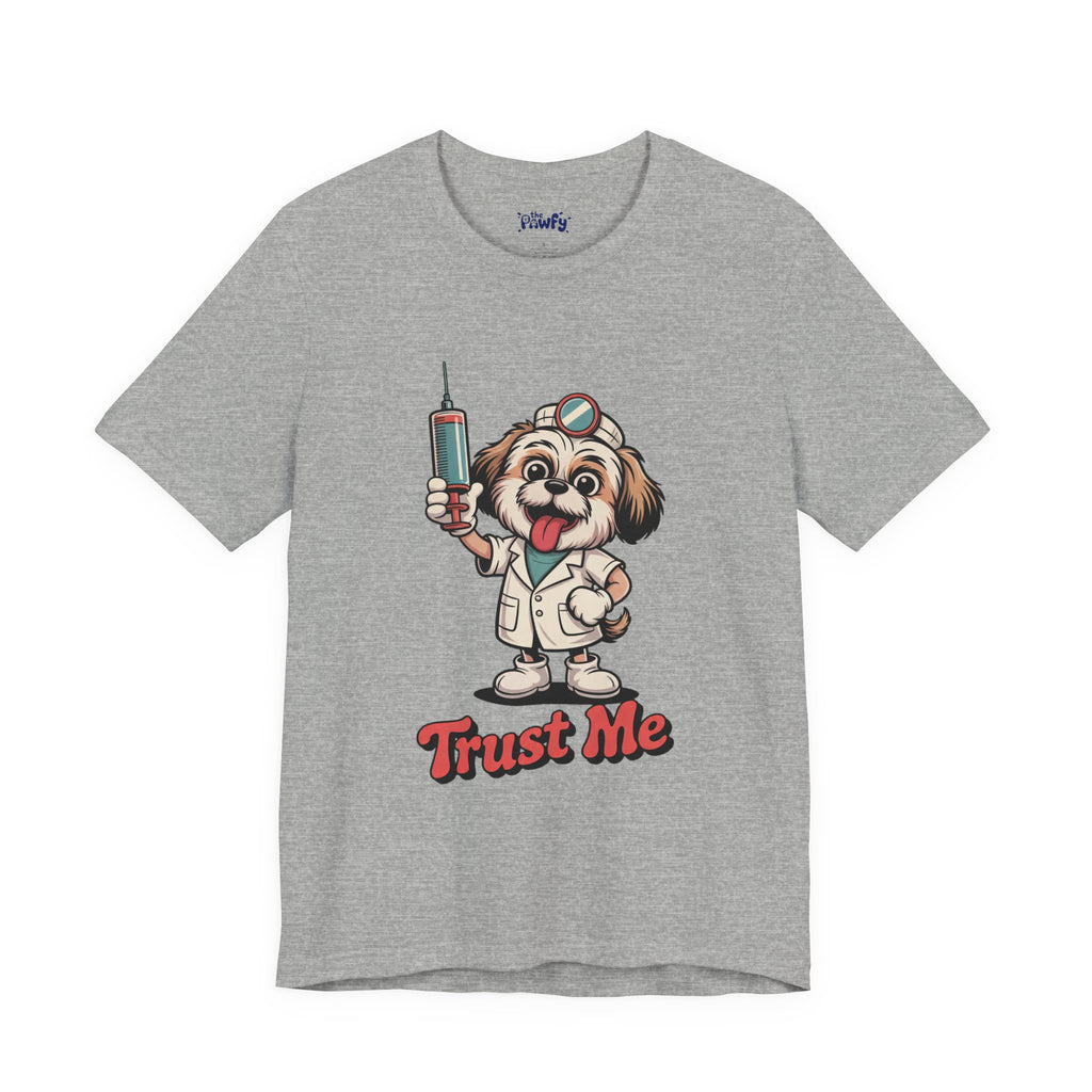 Trust Me Shih Tzu Doctor Graphic T-Shirt | Retro Rubber Hose Streetwear