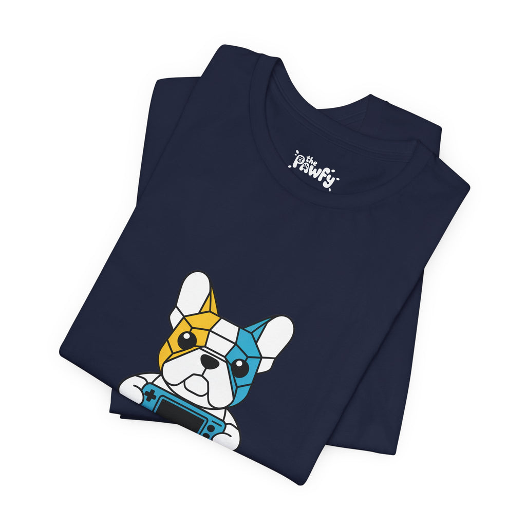 Focus Frenchie Graphic T-Shirt | Geometric Gamer Streetwear