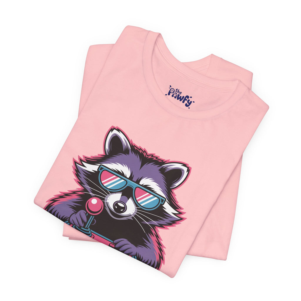 Player One Raccoon Graphic T-Shirt | 80s Synthwave Streetwear