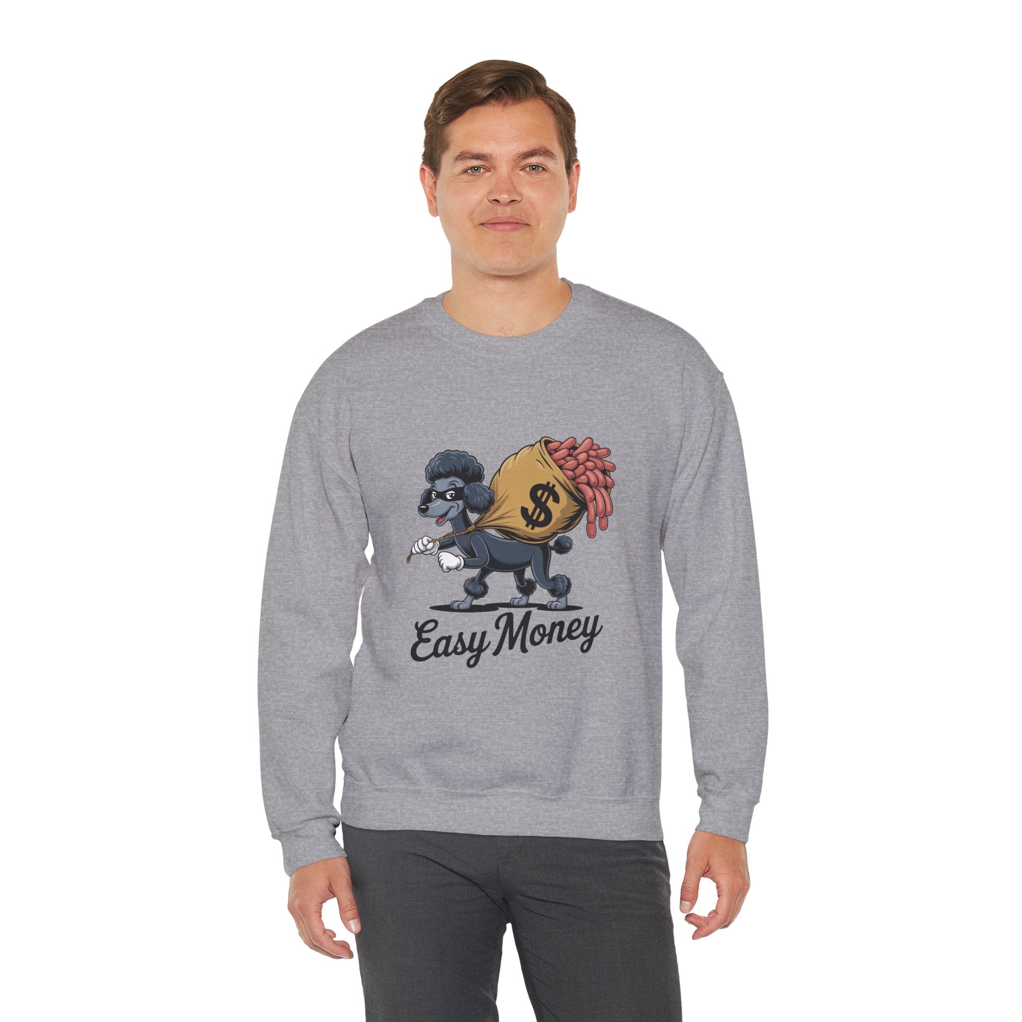Easy Money Poodle Heist Crewneck | Vintage Hustle Syndicate