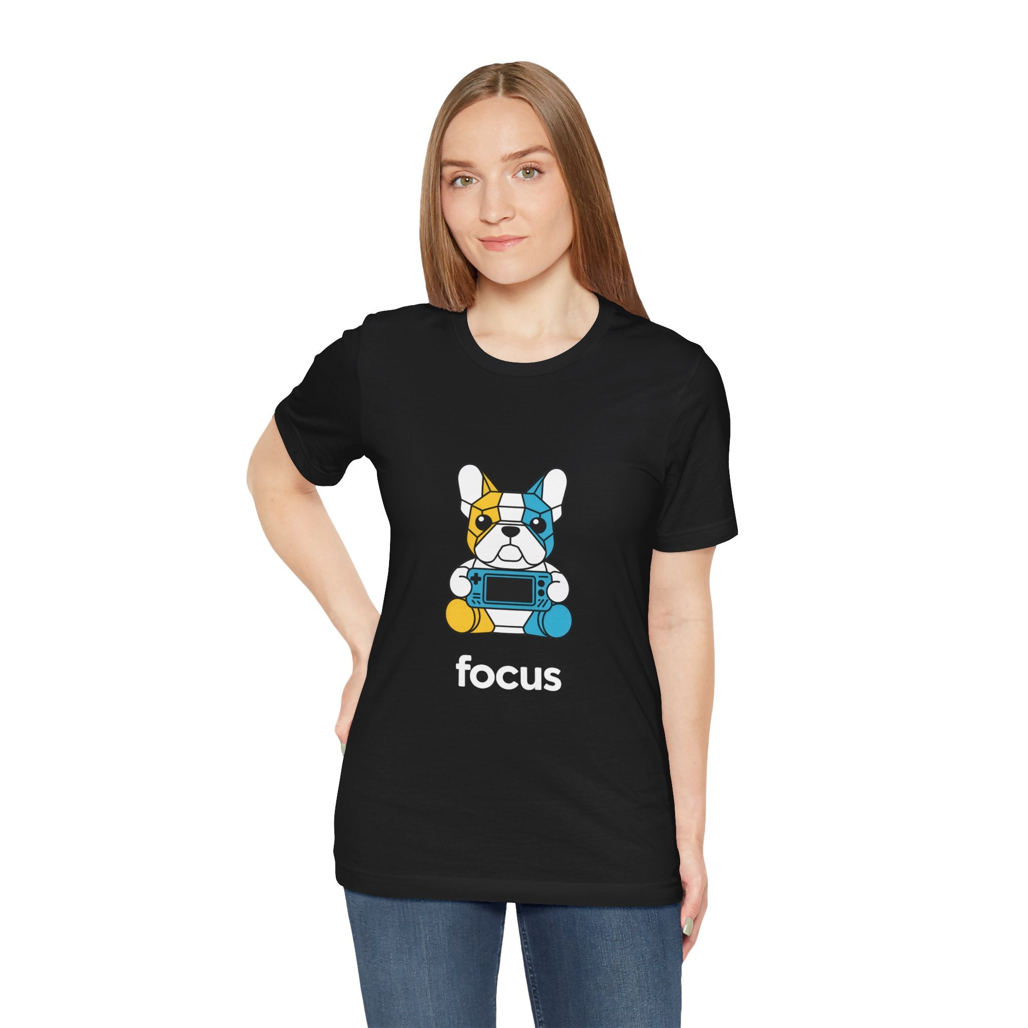 Focus Frenchie Graphic T-Shirt | Geometric Gamer Streetwear