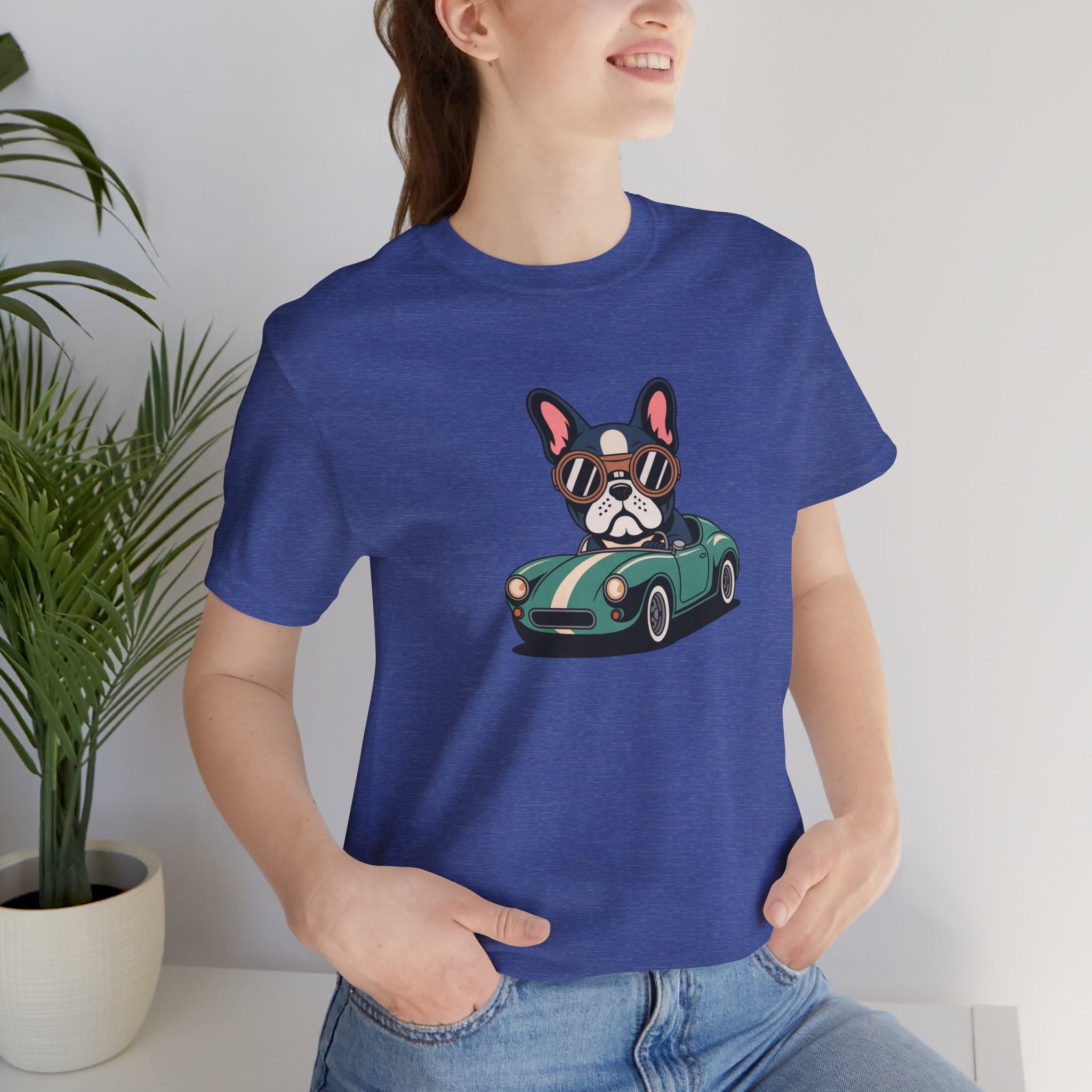 Retro Racer Frenchie Graphic T-Shirt | Classic Automotive Streetwear