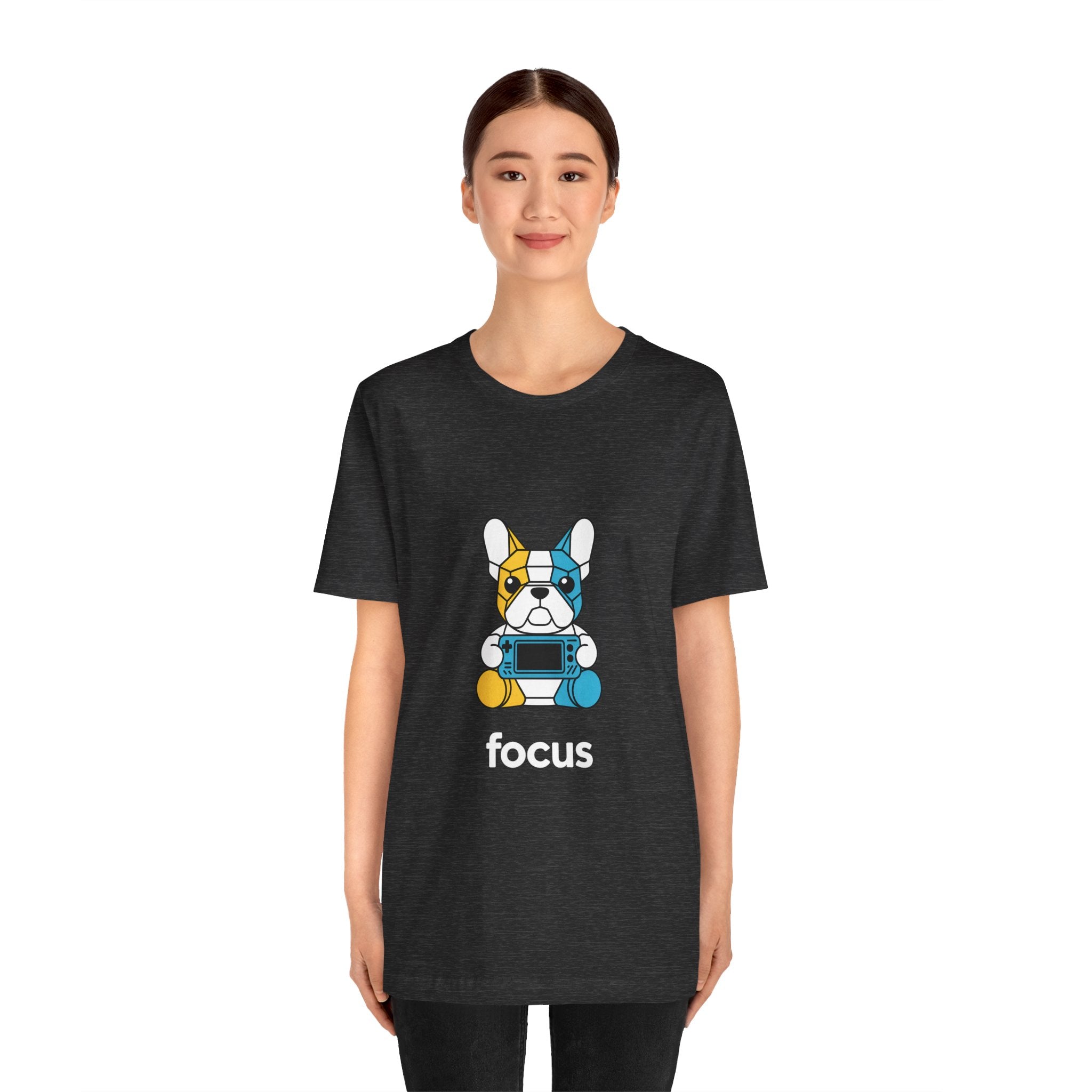 Focus Frenchie Graphic T-Shirt | Geometric Gamer Streetwear