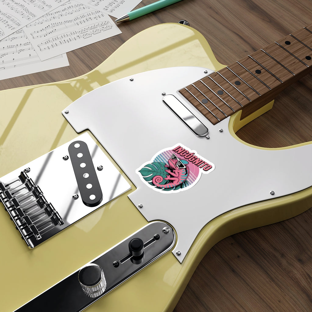 Incógnito Retro Chameleon Die-Cut Sticker | Synthwave Decal
