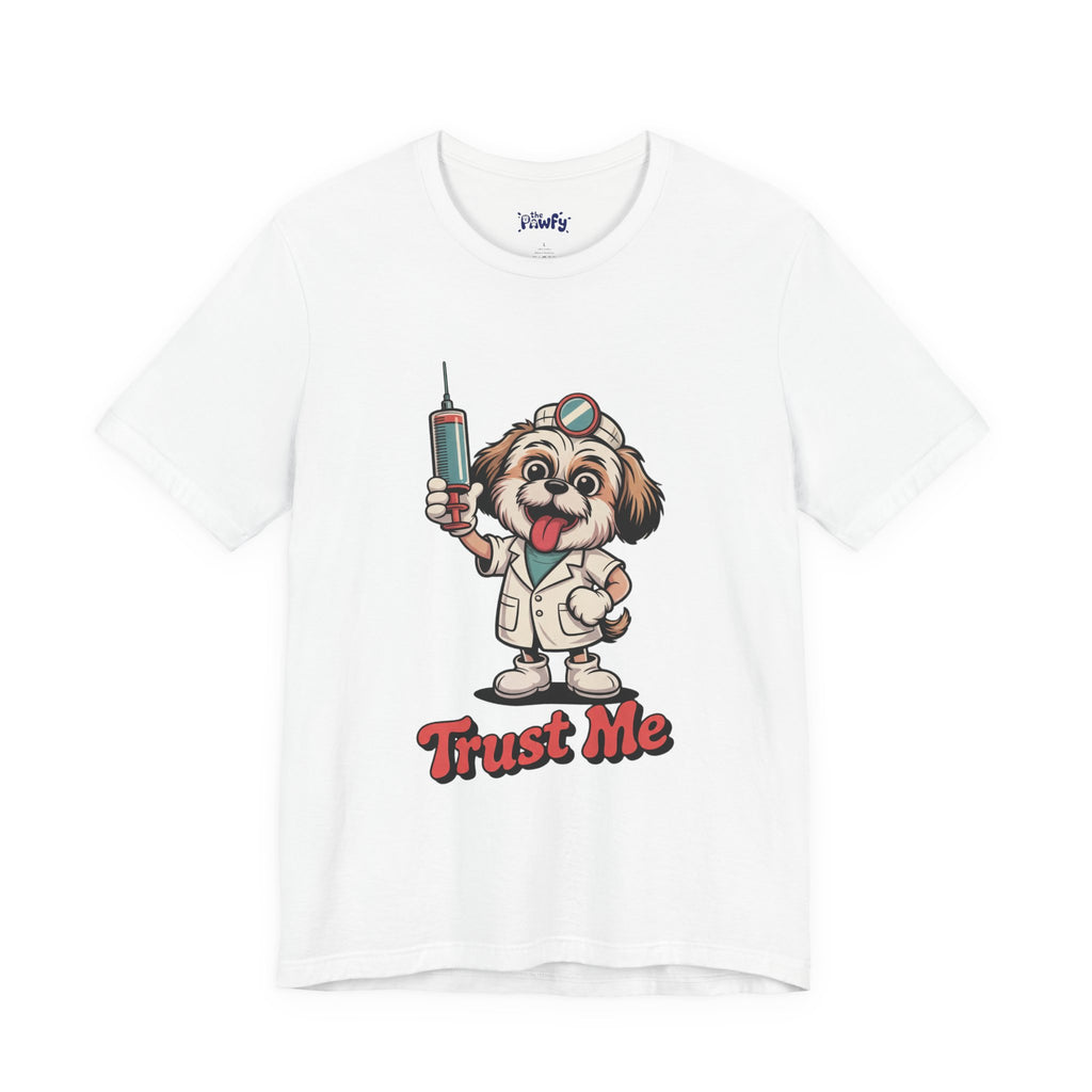 Trust Me Shih Tzu Doctor Graphic T-Shirt | Retro Rubber Hose Streetwear
