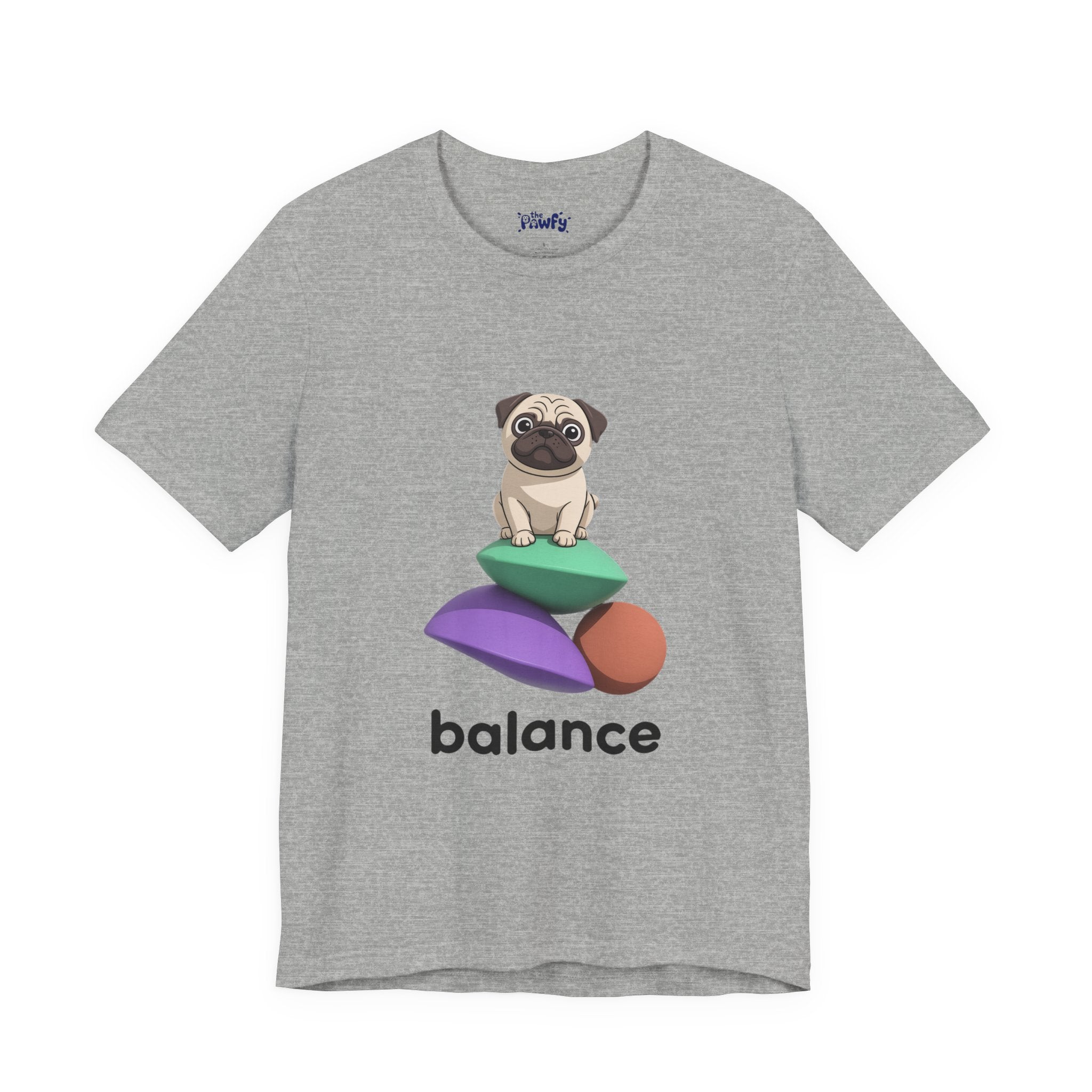 Balance Pug Graphic T-Shirt | Minimalist Designer Toy Streetwear