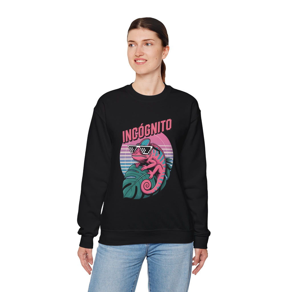 Incógnito Retro Chameleon Crewneck Sweatshirt | Vaporwave Streetwear
